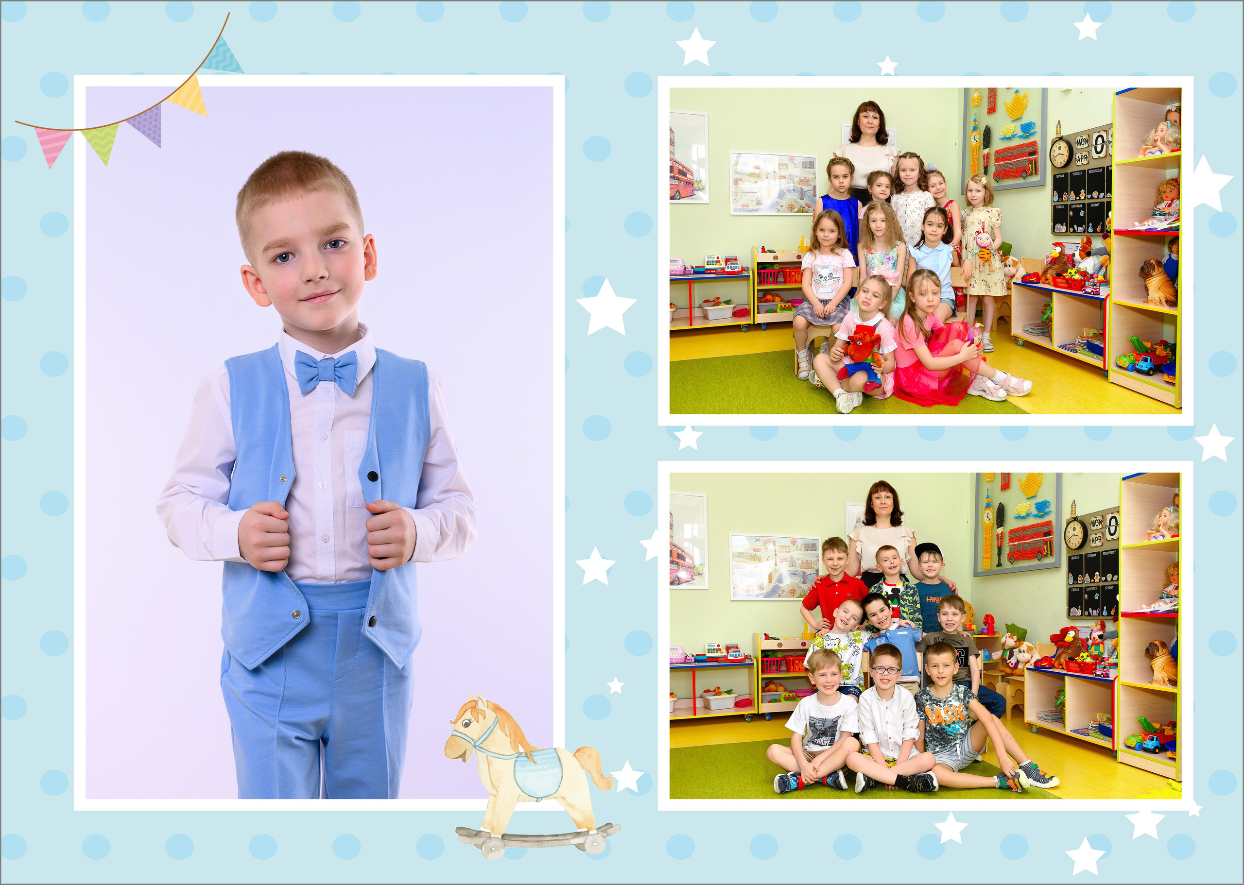 Альбом в детский сад за 2400 руб. на 2 разворота. Выпускной школьный альбом в Москве / Школьный фотограф Юлия Михайленко