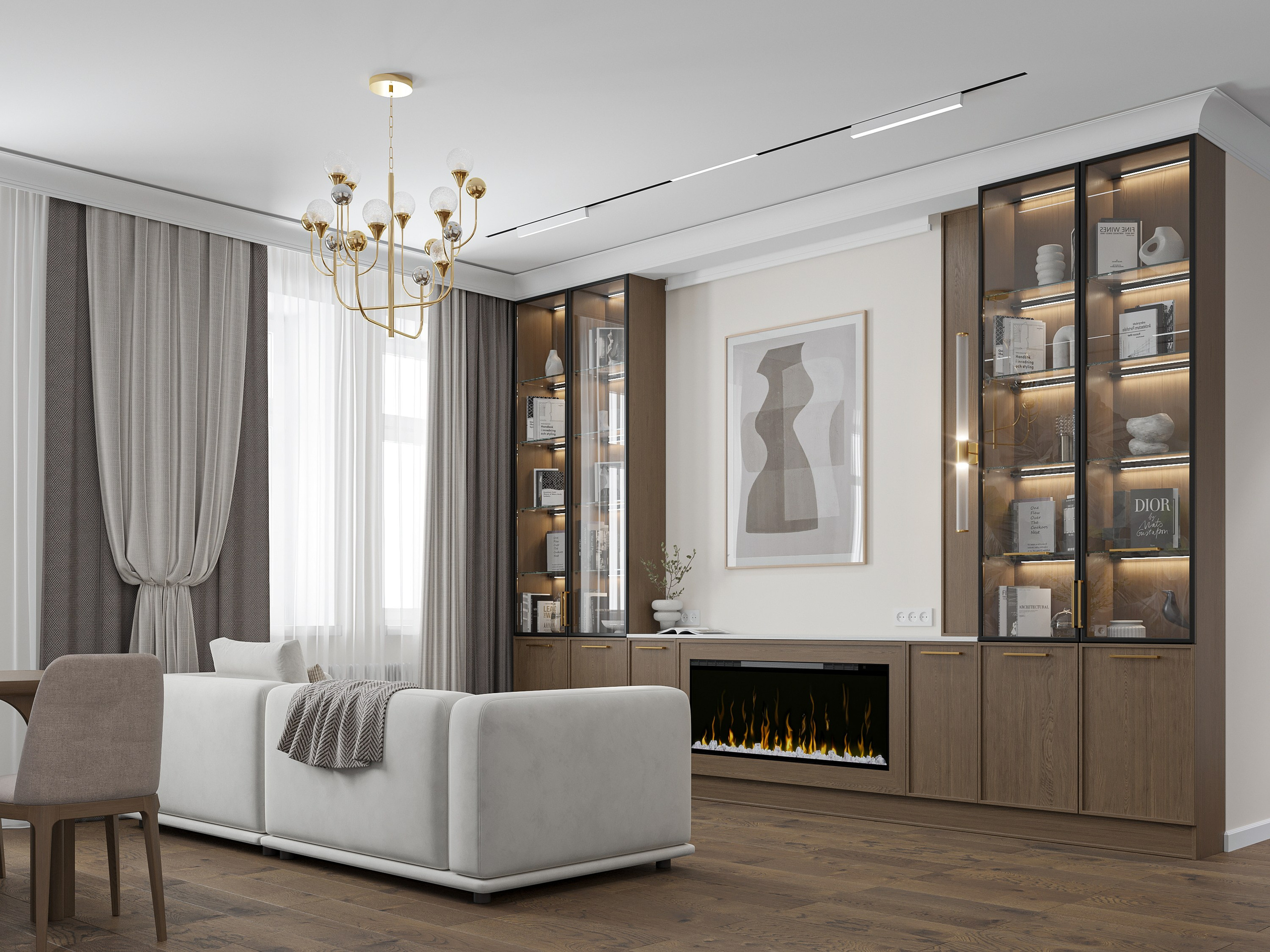 Кухня-гостиная в 3х комнатной квартире. Дизайн-проект Санкт-Петербург