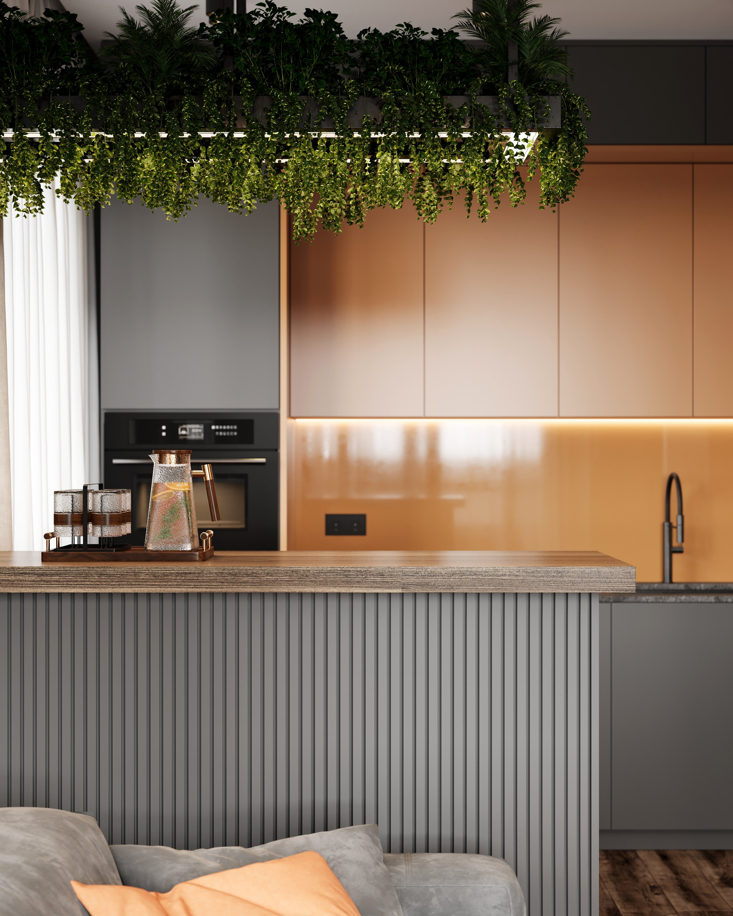 Tangerine loft. Дизайн интерьера | 3D визуализация | Миланская Марина