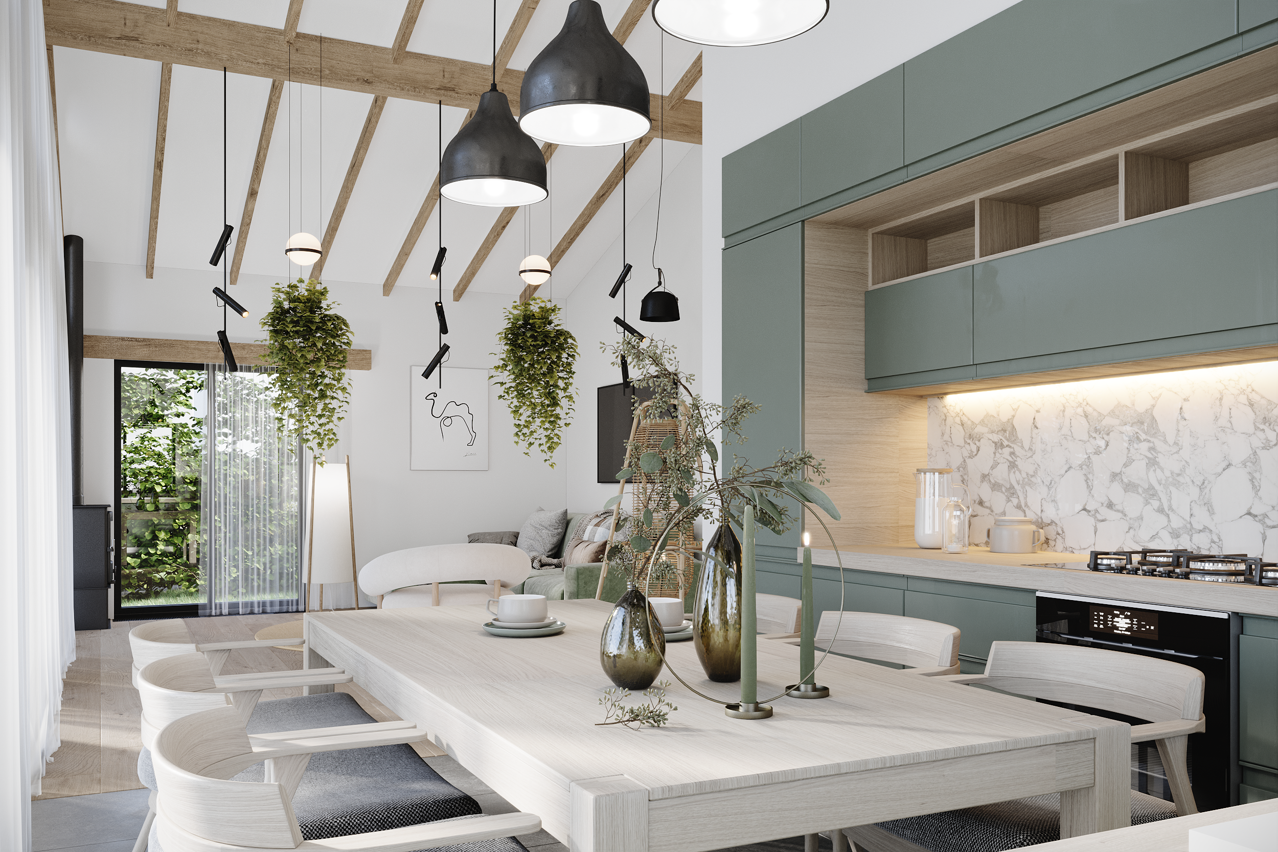 Интерьер загородного дома. Студия 3d визуализации Arcviz