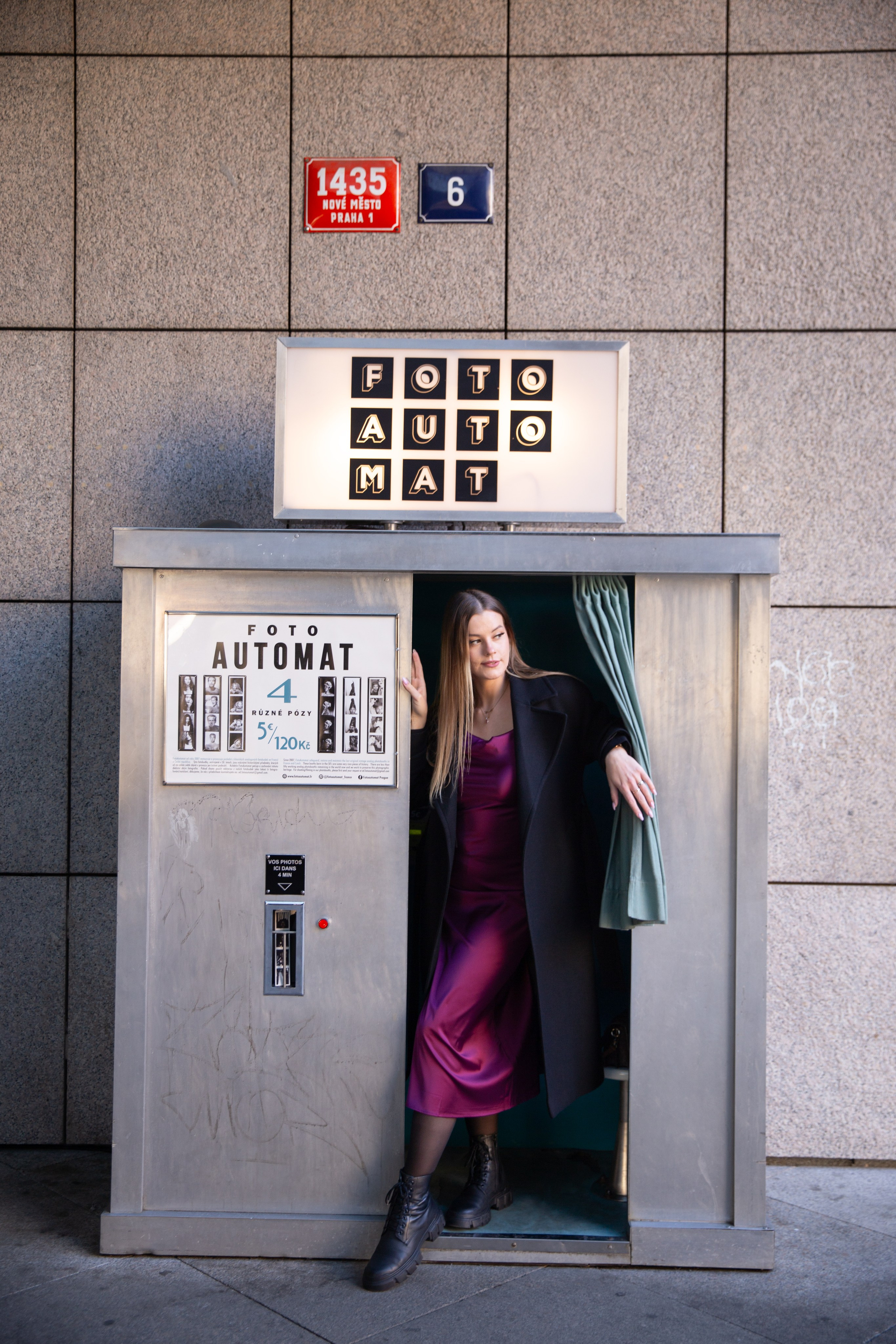 photo of a girl in a photo booth