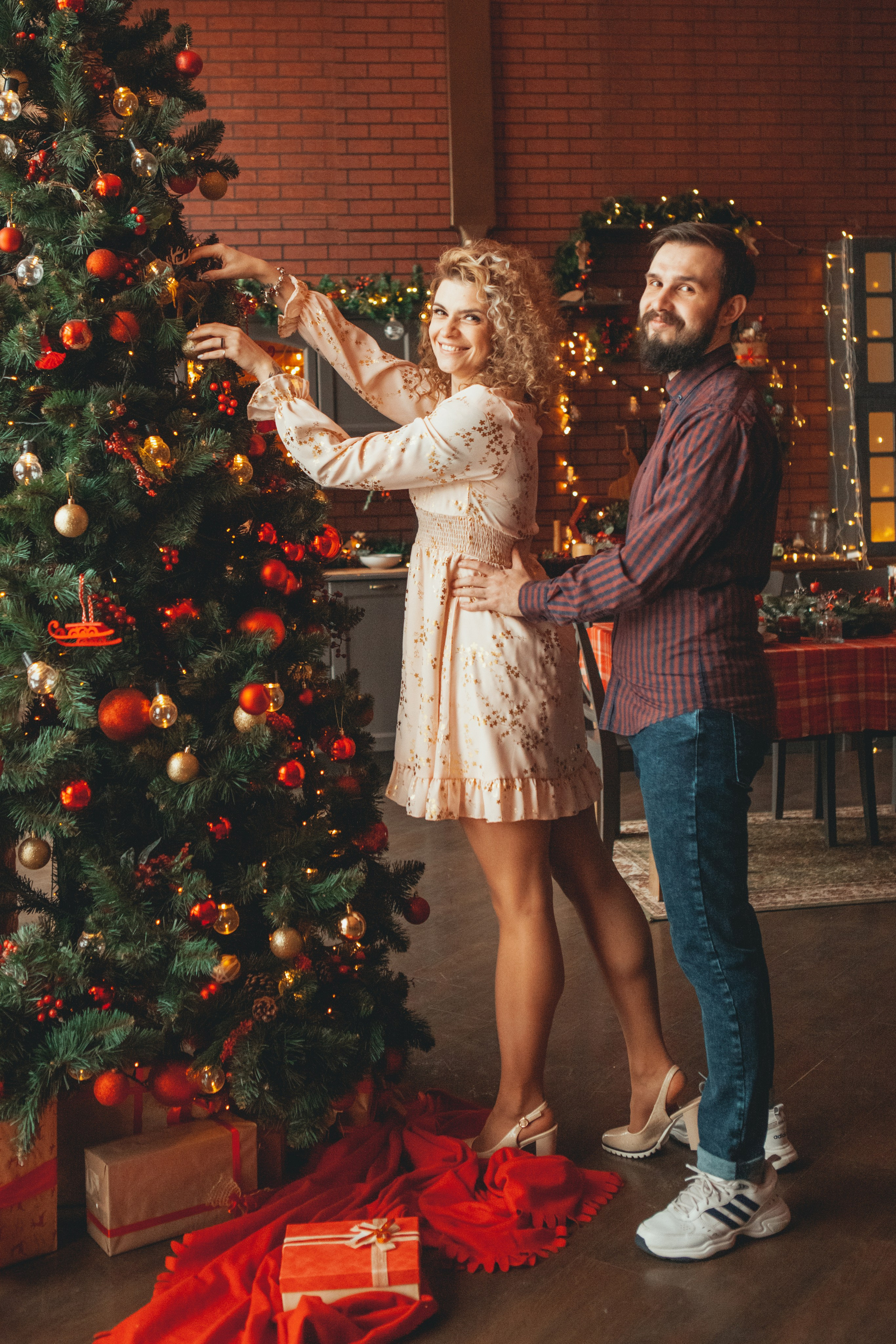 Новогодняя семейная фотосессия в студии. Фотограф Ольга Ефремова