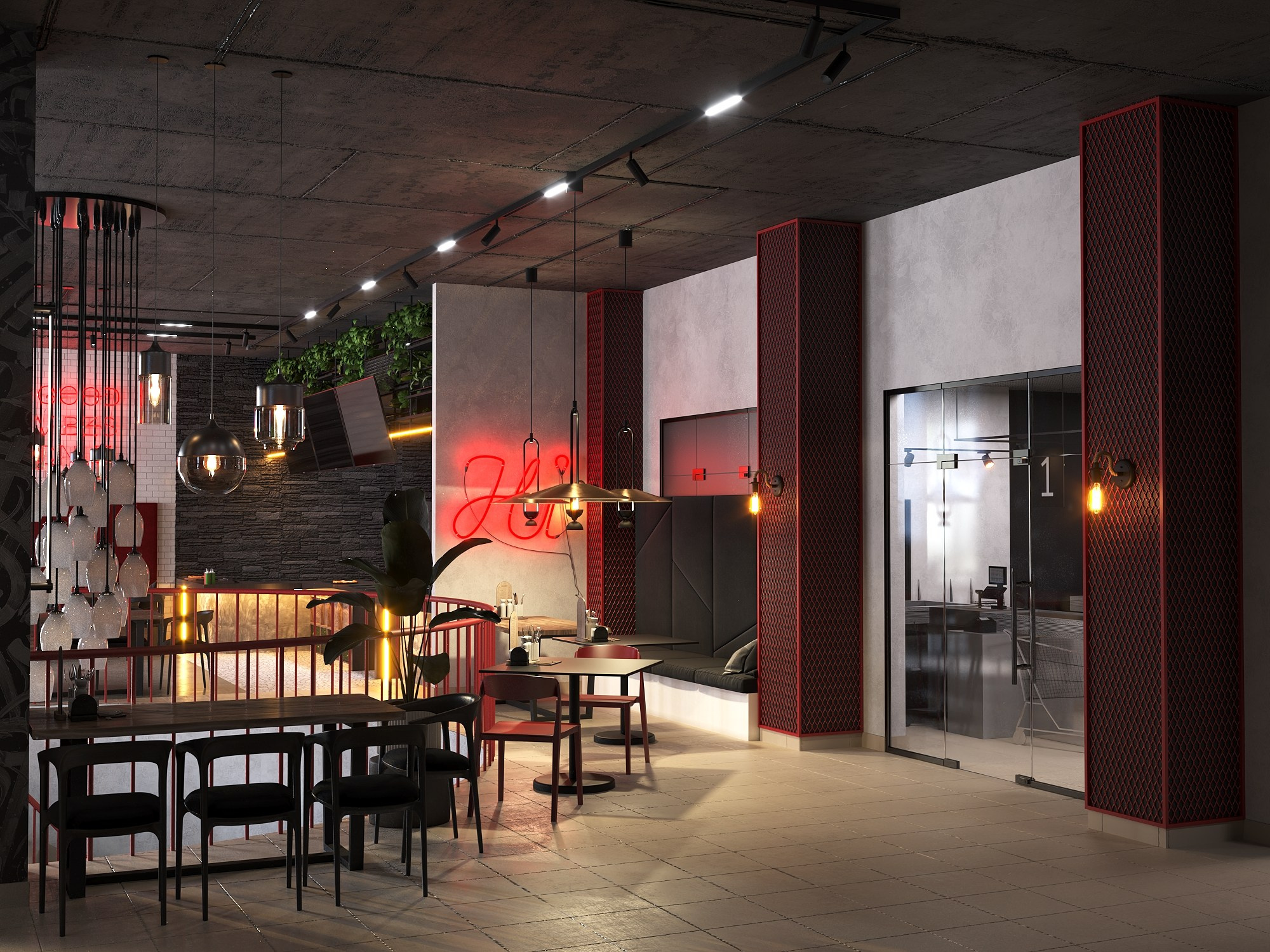 Фастфуд-кафе. БК студия дизайна интерьера