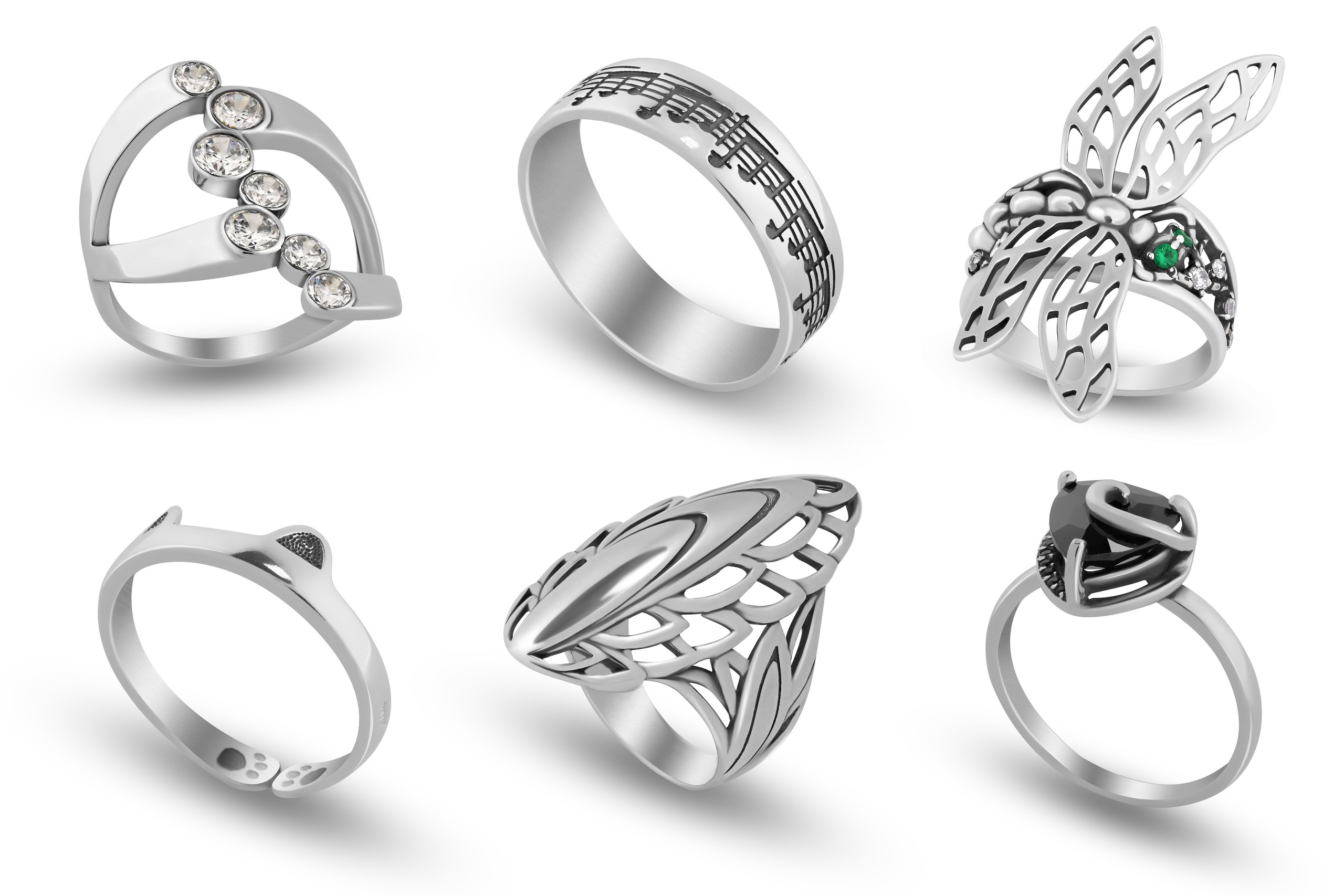 Серебрянные кольца для компании «Серебрянный каприз». Фотограф Сергей Феденко