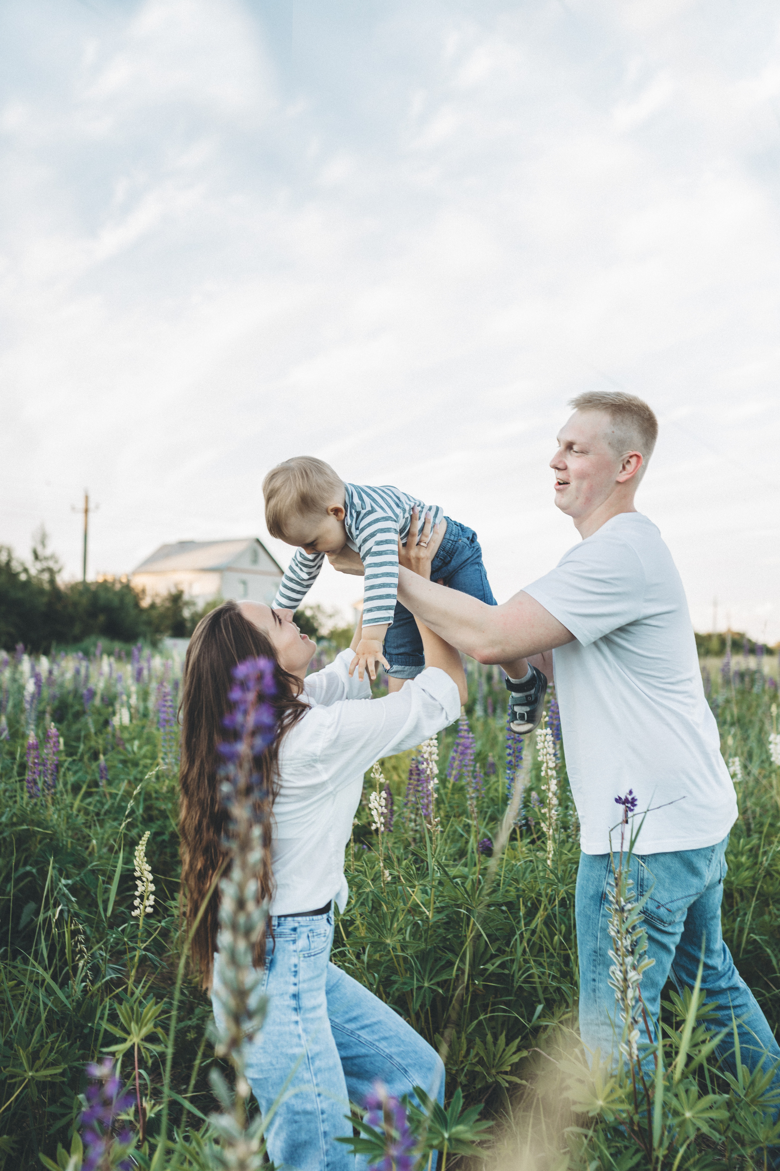 Прогулка по люпиновому полю с Лешей, Кристиной и Мишенькой. Мария Беседина. Фотография о любви
