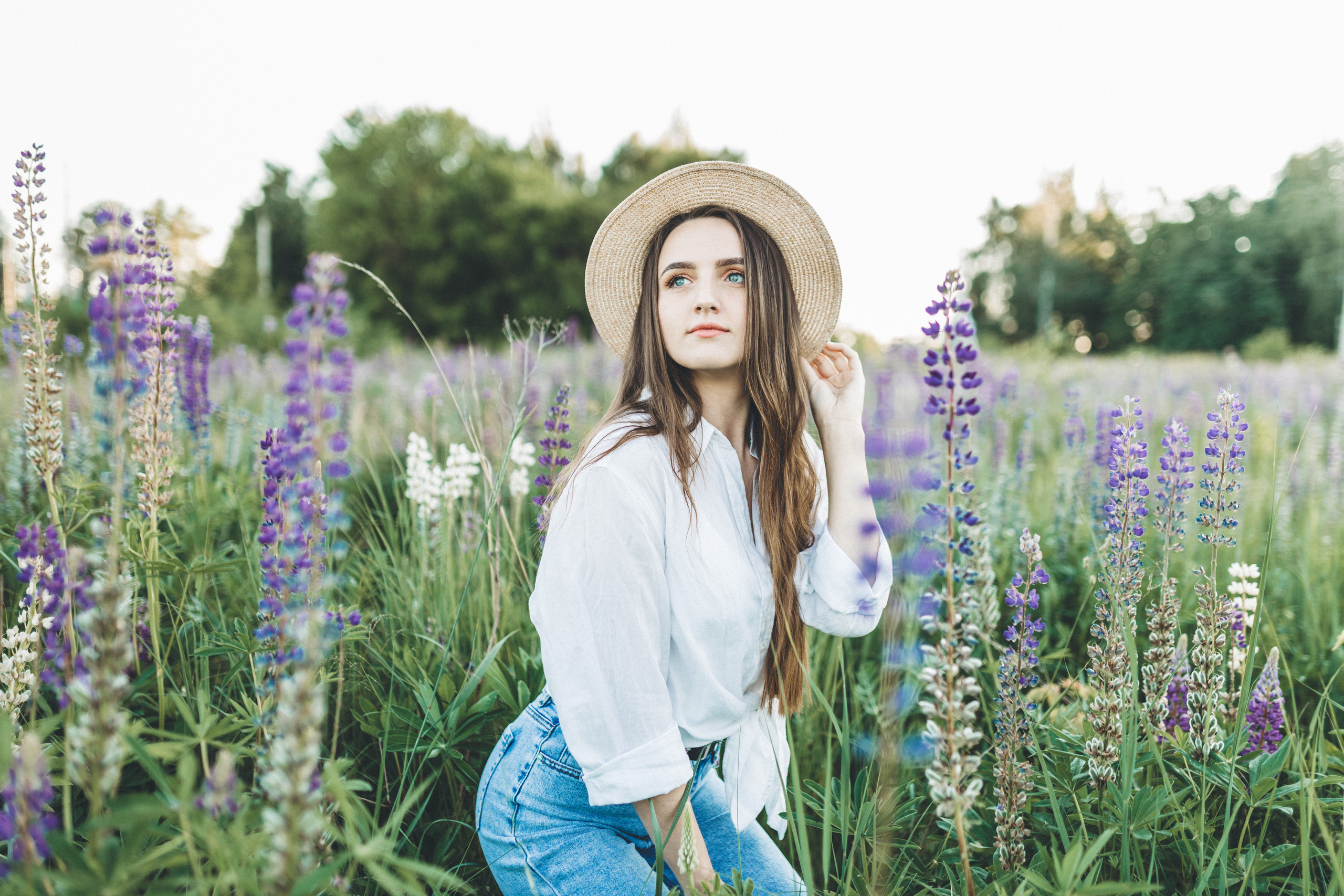 Прогулка по люпиновому полю с Лешей, Кристиной и Мишенькой. Мария Беседина. Фотография о любви