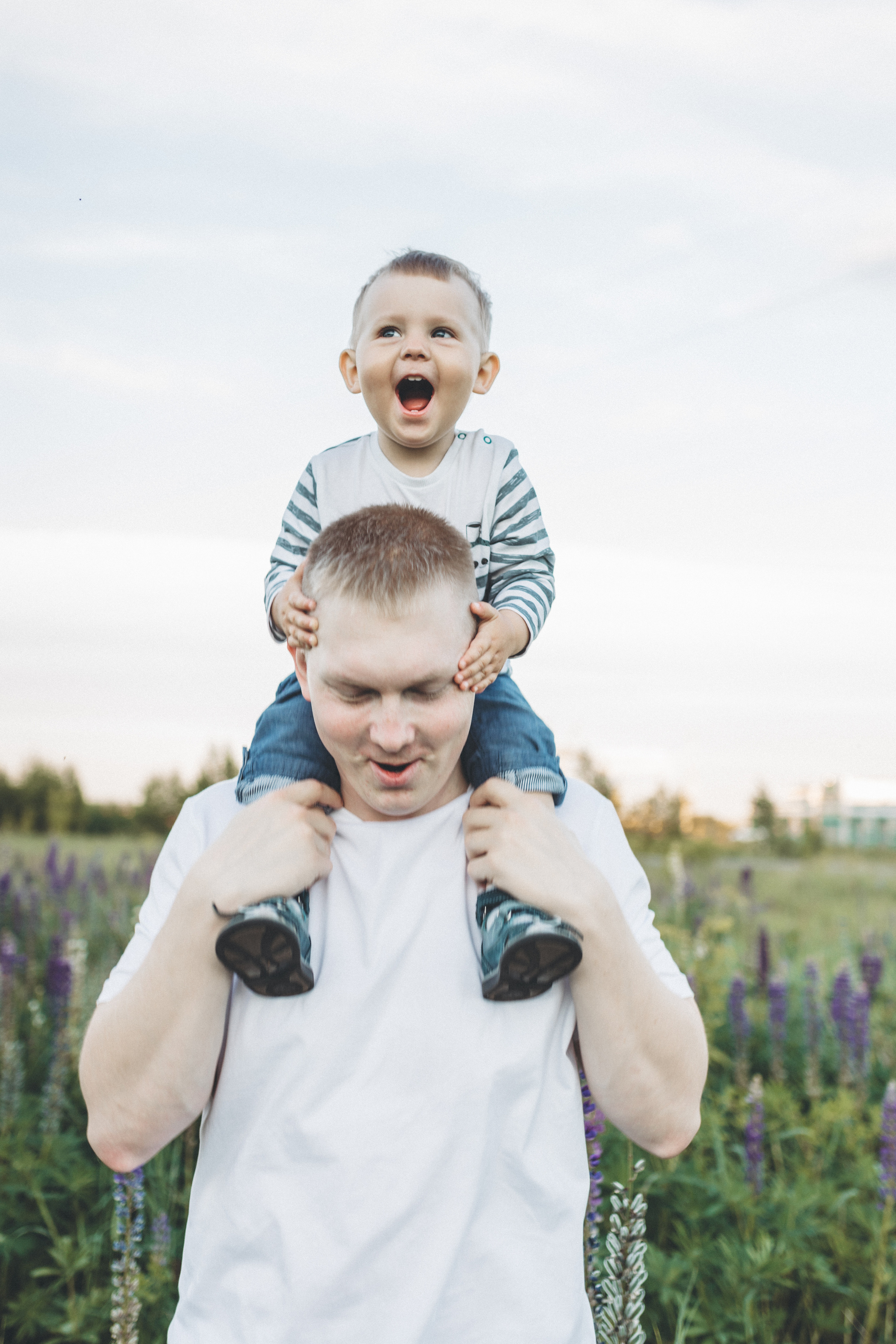 Прогулка по люпиновому полю с Лешей, Кристиной и Мишенькой. Мария Беседина. Фотография о любви