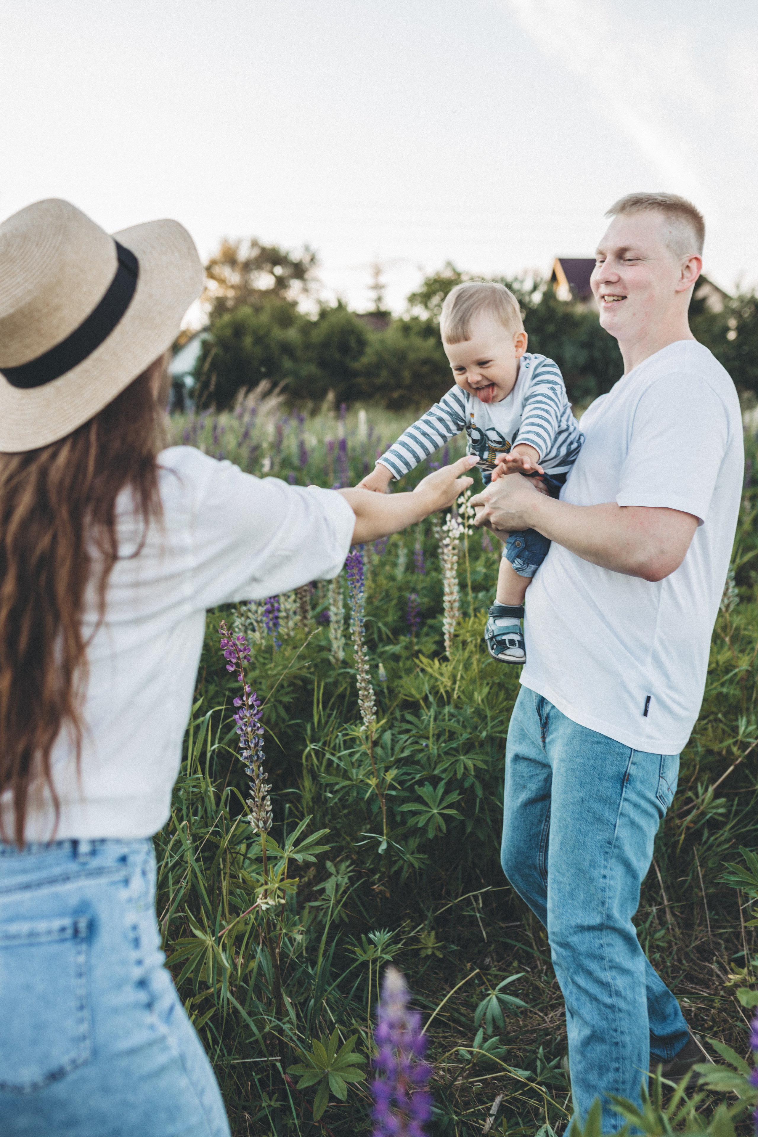Прогулка по люпиновому полю с Лешей, Кристиной и Мишенькой. Мария Беседина. Фотография о любви