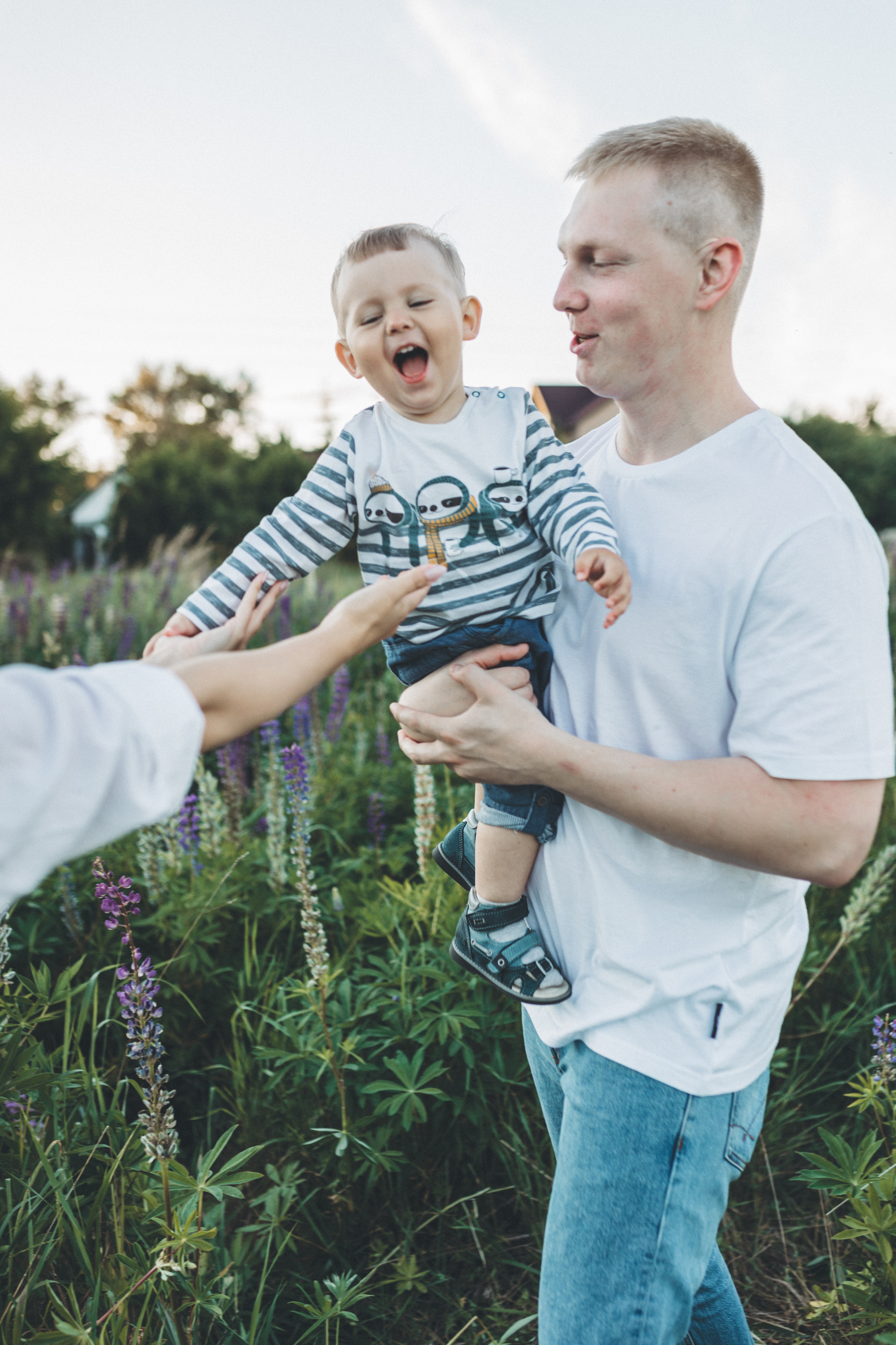 Прогулка по люпиновому полю с Лешей, Кристиной и Мишенькой. Мария Беседина. Фотография о любви