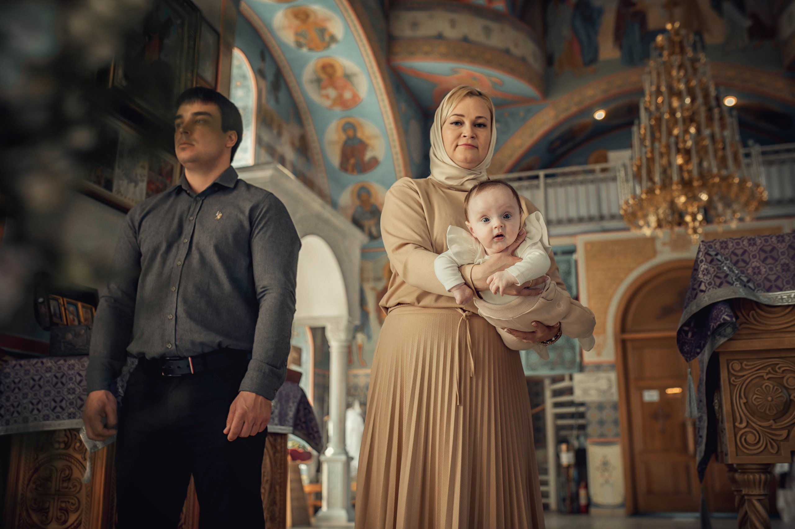 Таинство Крещение Василисы. Храм Всех Святых в Земле Российской просиявших г. Волгоград. Церковный, семейный и репортажный фотограф Волгоград, Волжский