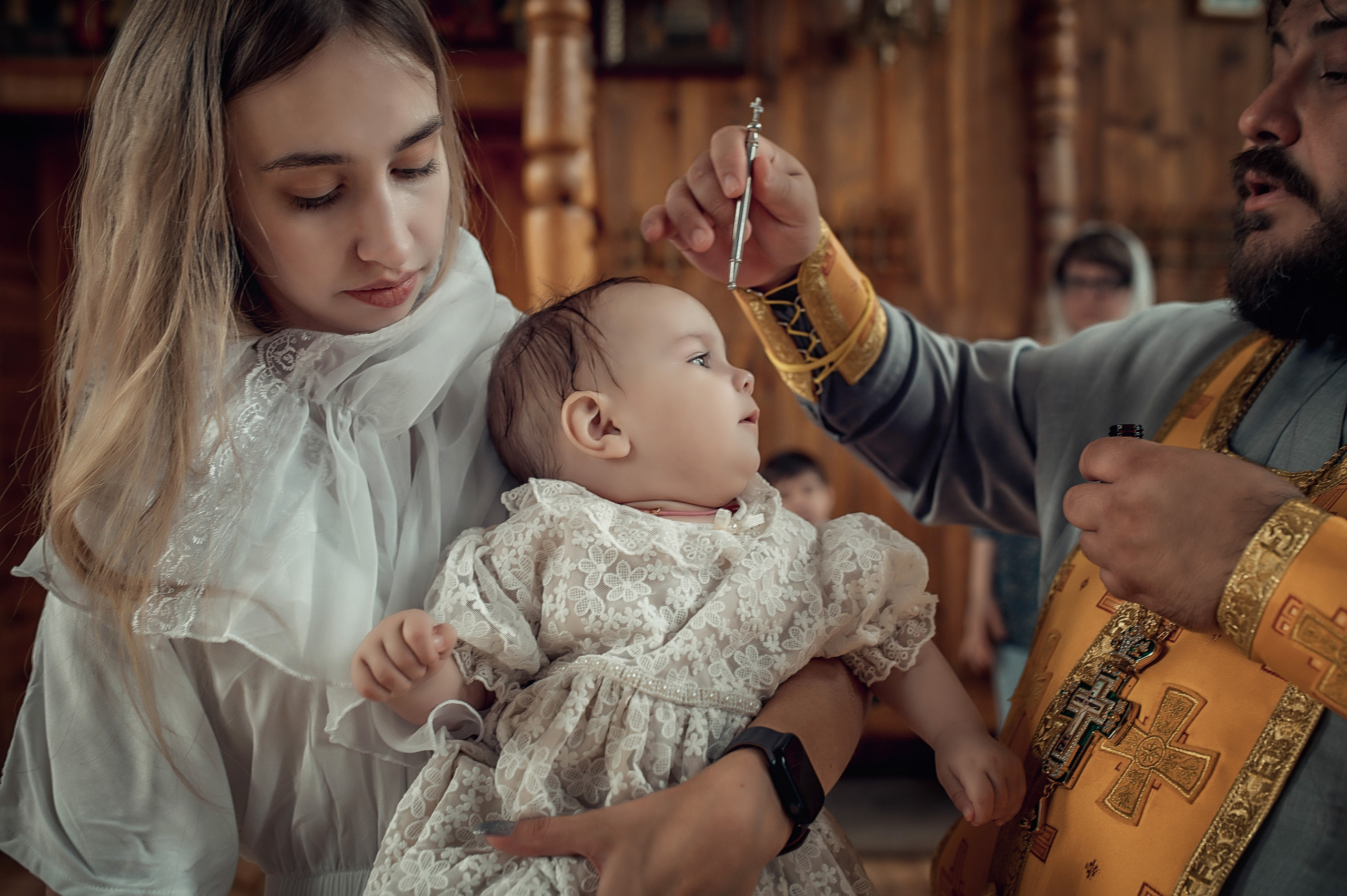 Таинство Крещения Киры. Храм Николая Чудотворца г. Краснослободск. Церковный, семейный и репортажный фотограф Волгоград, Волжский