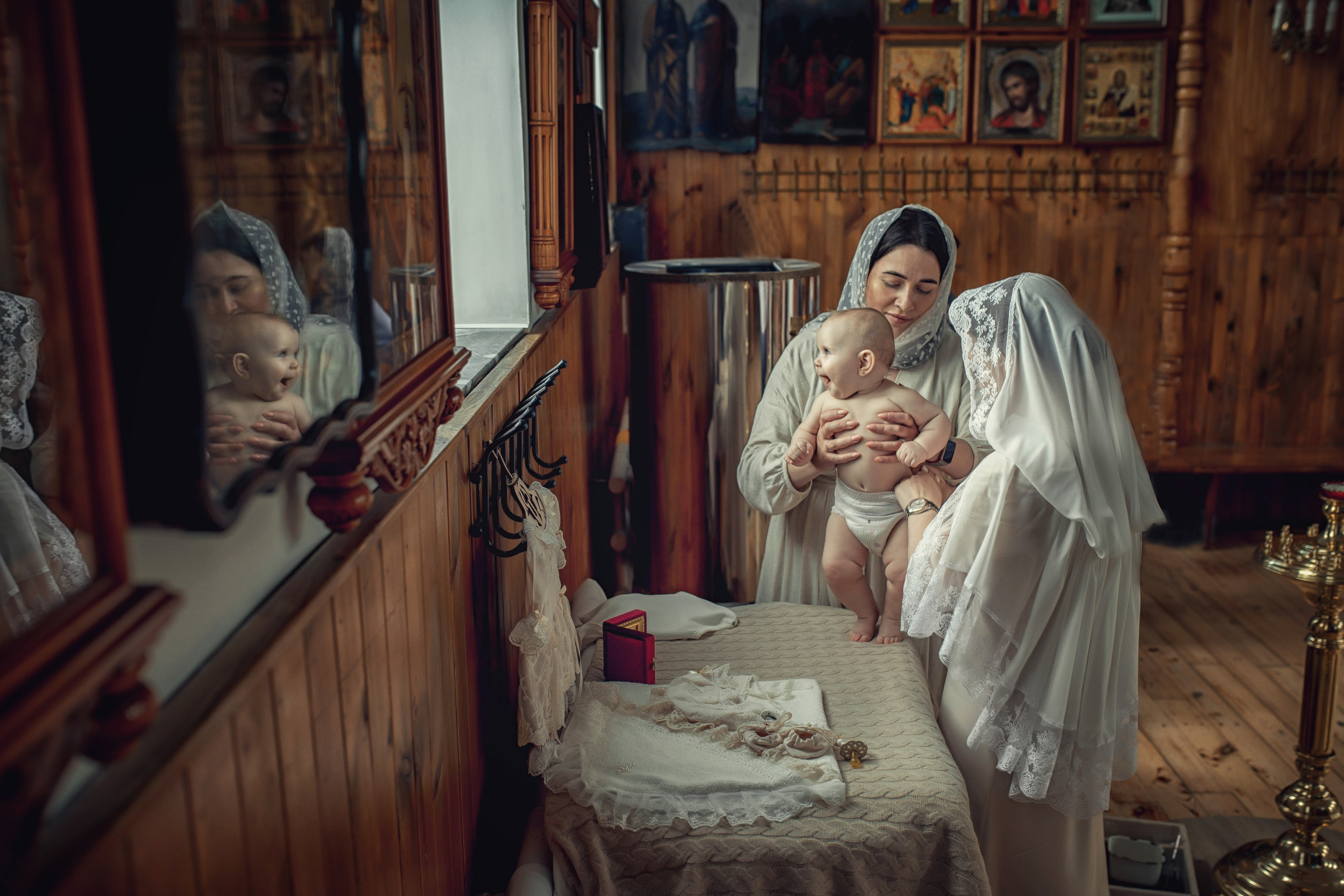 Таинство Крещение Амелии. Храм Николая Чудотворца г. Краснослободск. Церковный, семейный и репортажный фотограф Волгоград, Волжский