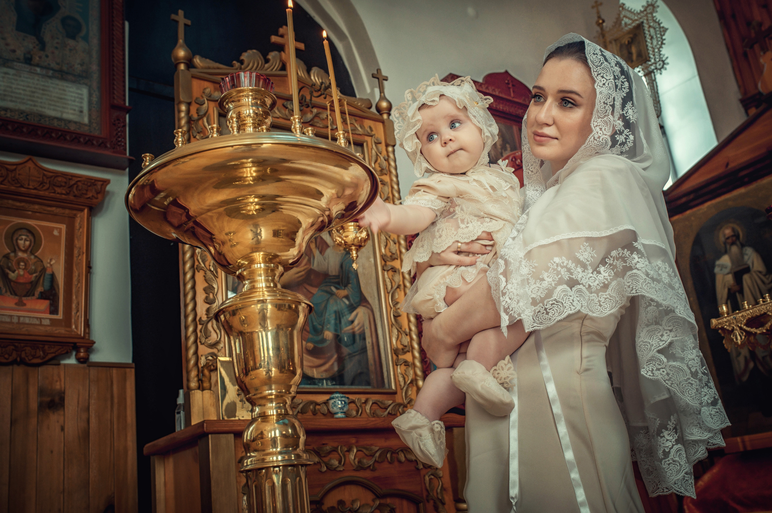 Таинство Крещение Амелии. Храм Николая Чудотворца г. Краснослободск. Церковный, семейный и репортажный фотограф Волгоград, Волжский