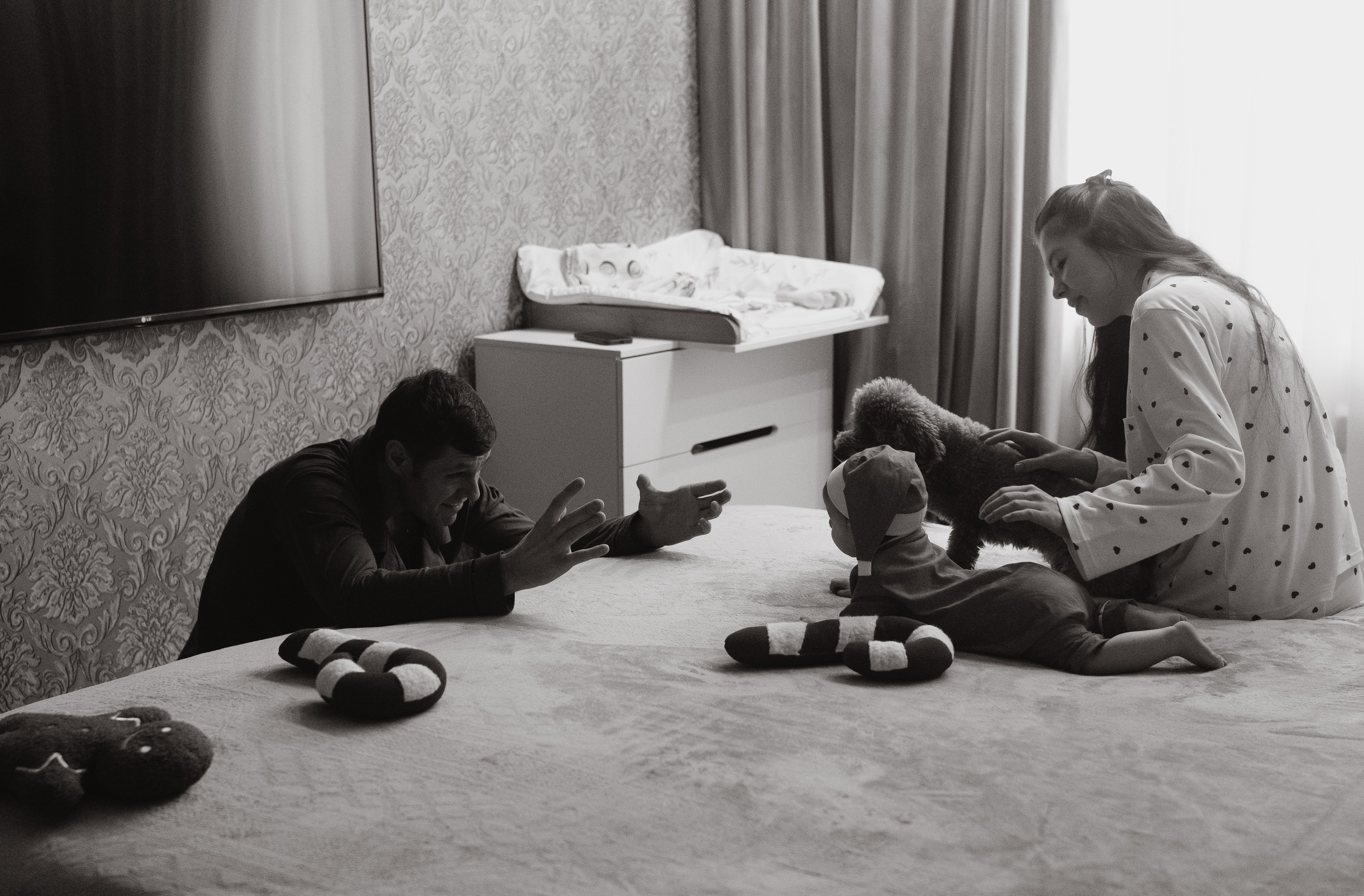 Домашняя Новогодняя история. Семейный, ньюборн фотограф, фотограф на роды в Москве, Виктория Тюльдюкова