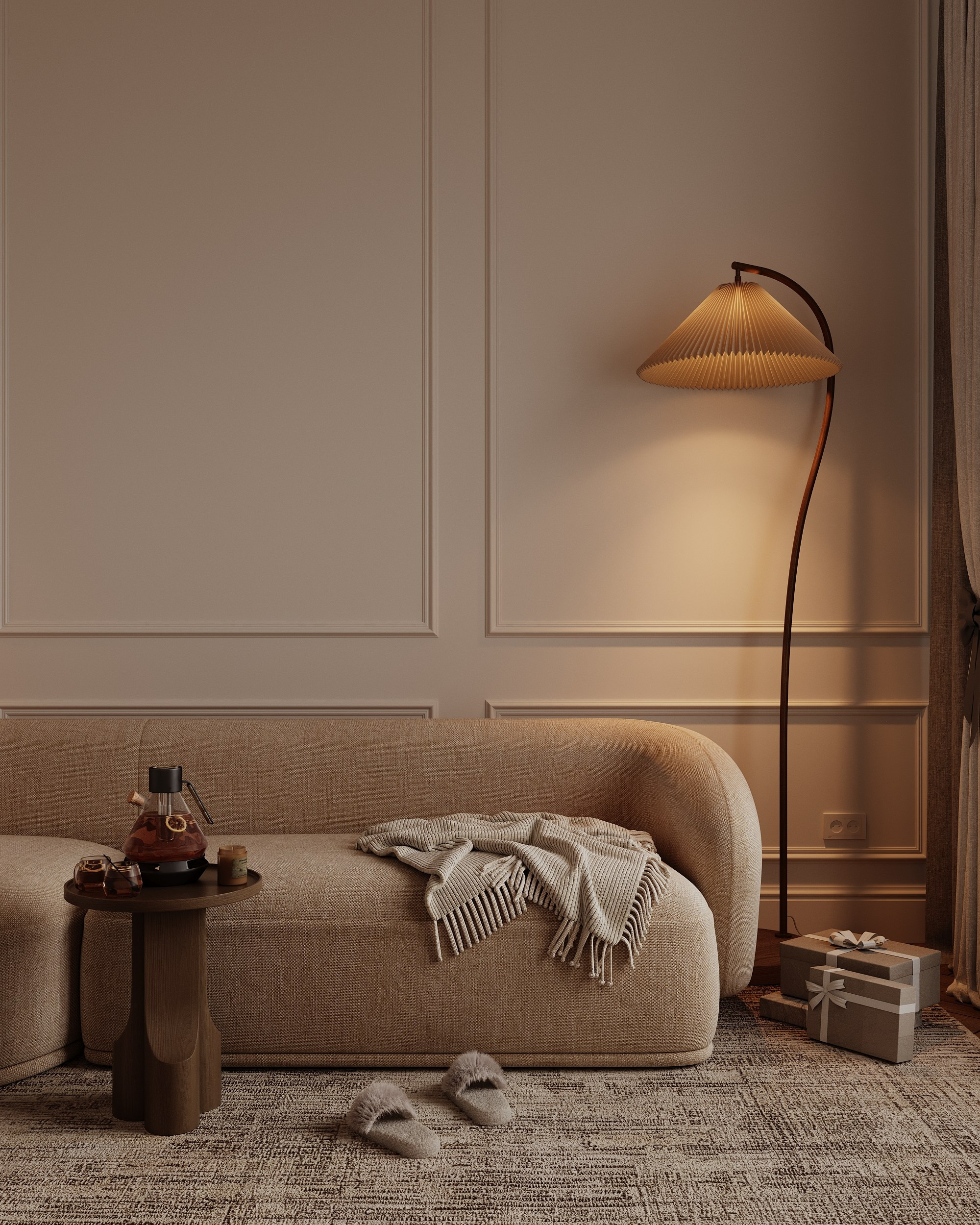 WINTER ATMOSPHERE. Interior 3D visualizer Liya Iskevich