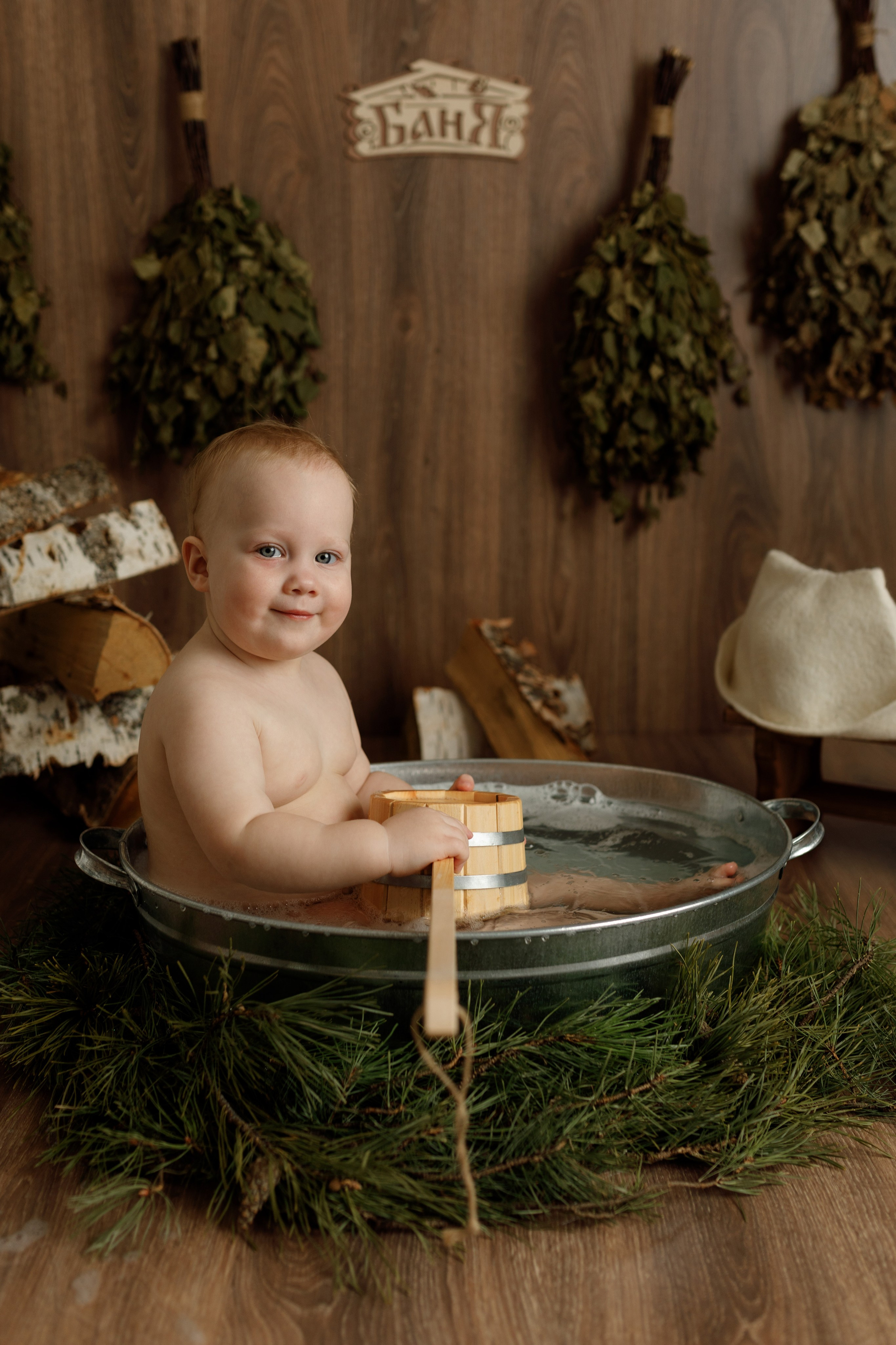 Фотосессия новорожденных, фотопроект баня Томск