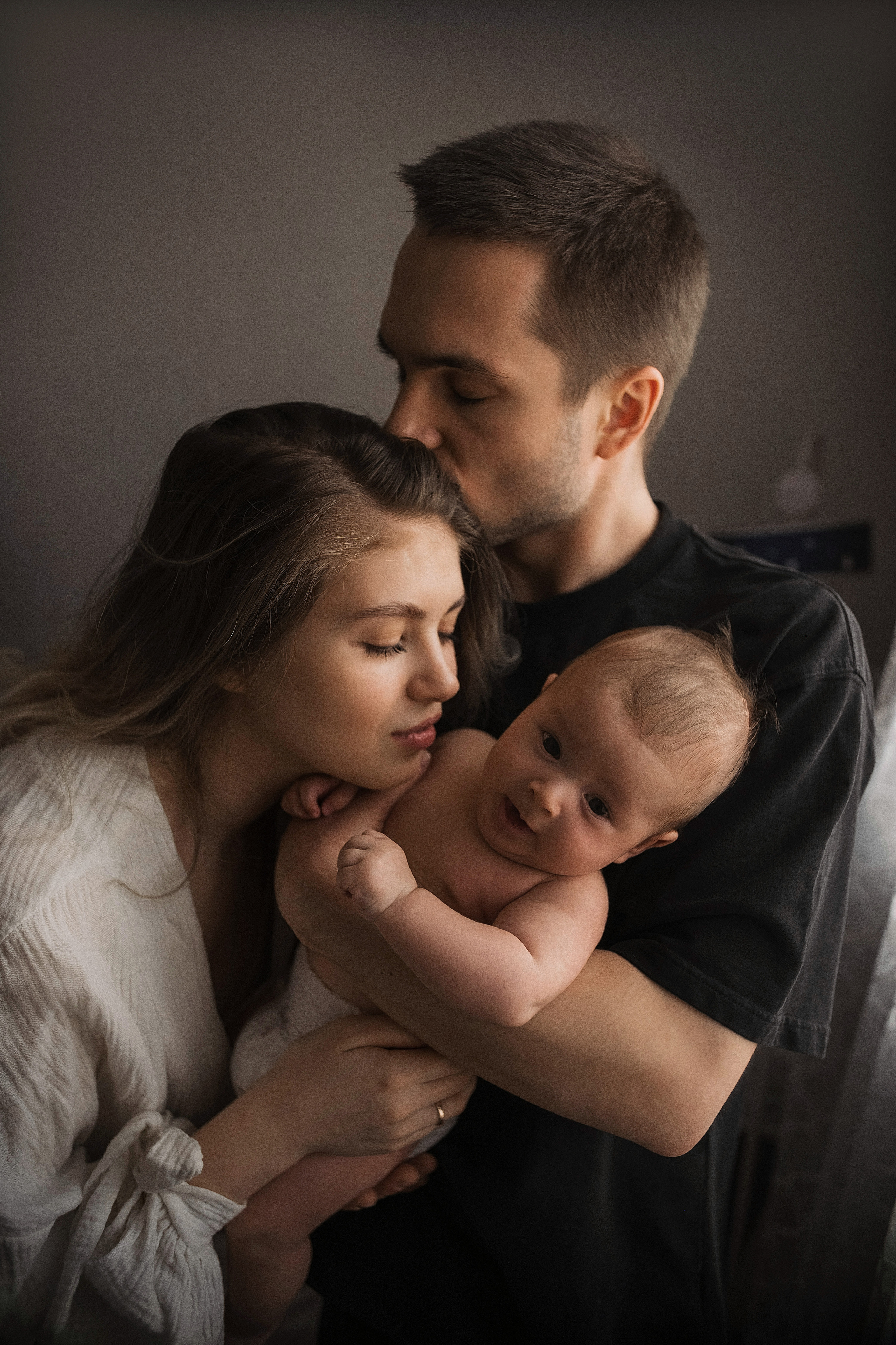 Первая домашняя фотосессия малыша 3 месяца. Портретный фотограф в Москве Ольга Акушко