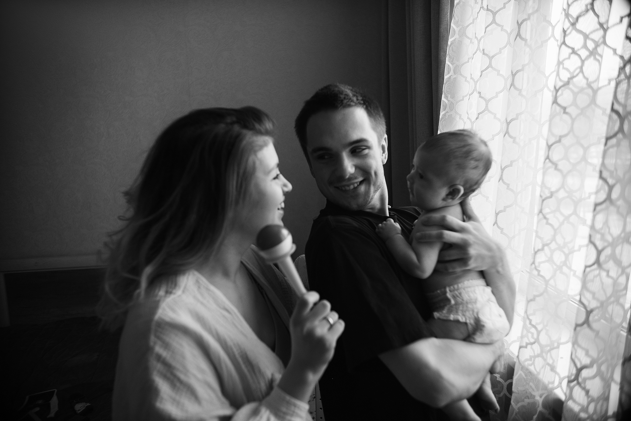 Первая домашняя фотосессия малыша 3 месяца. Портретный фотограф в Москве Ольга Акушко