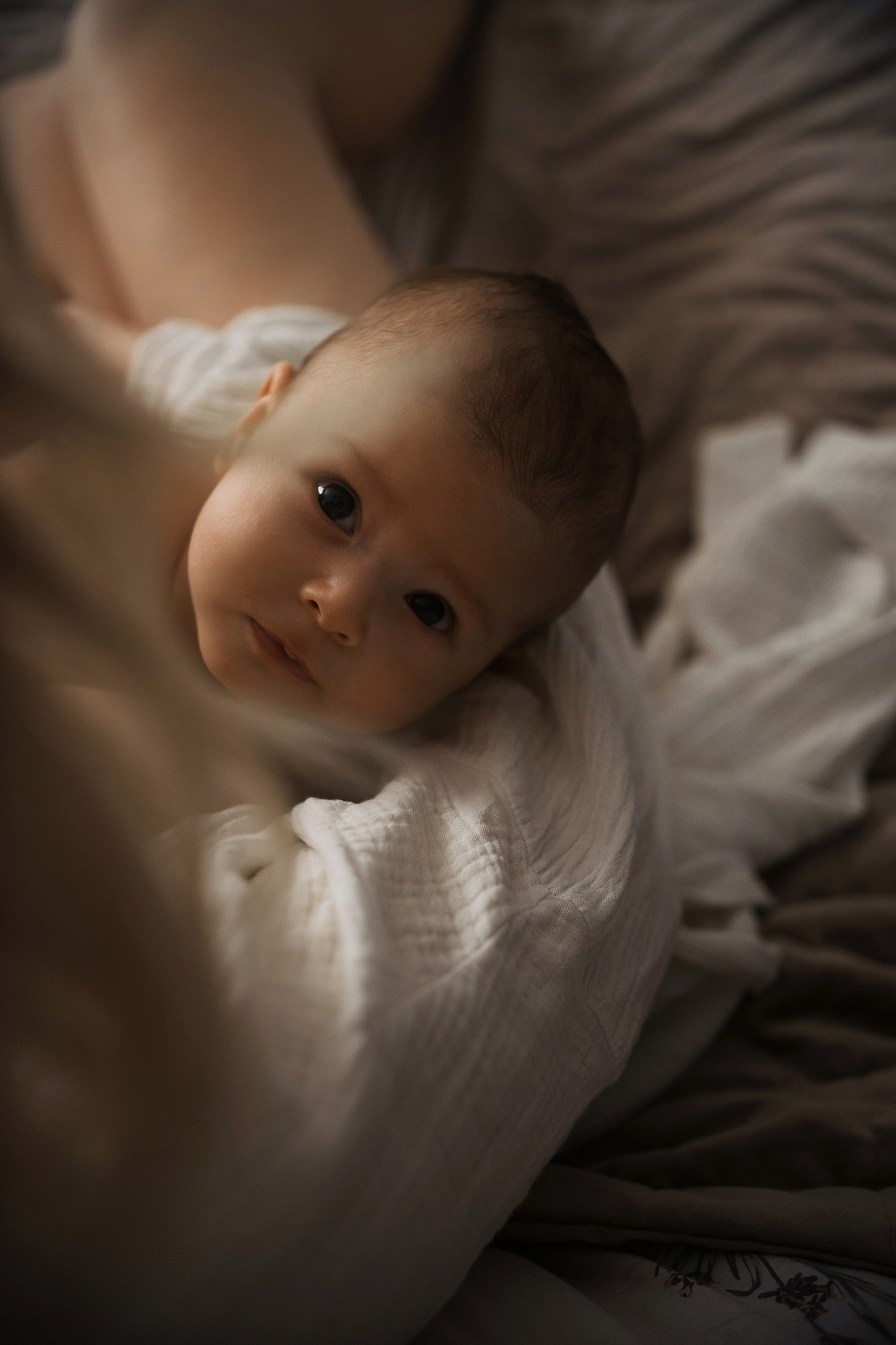 Первая домашняя фотосессия малыша 3 месяца. Портретный фотограф в Москве Ольга Акушко