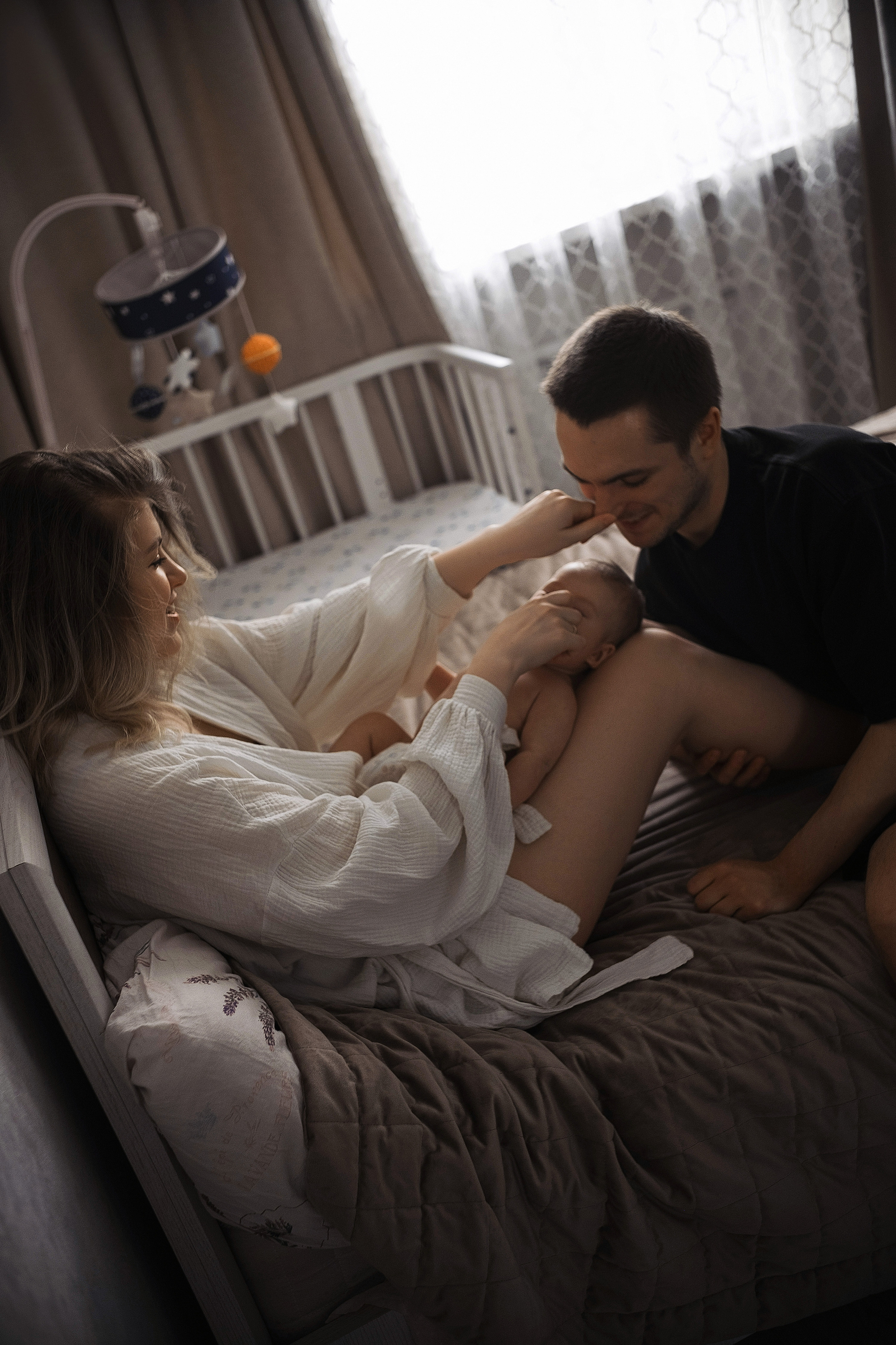 Первая домашняя фотосессия малыша 3 месяца. Портретный фотограф в Москве Ольга Акушко