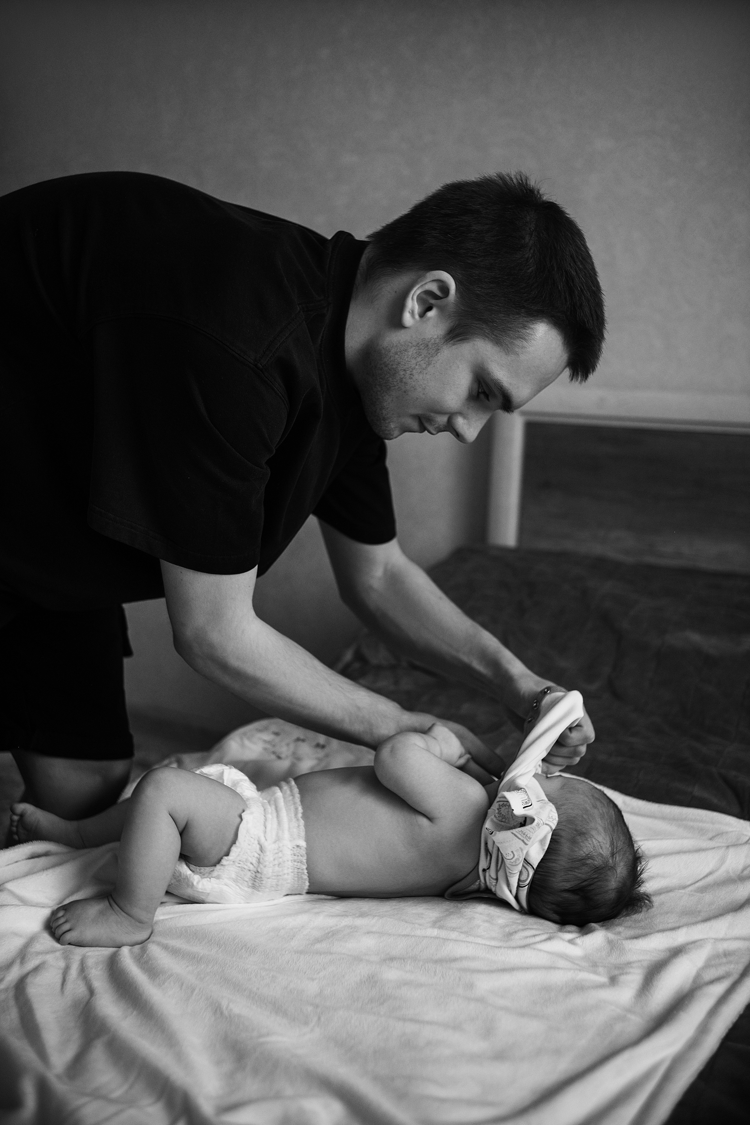 Первая домашняя фотосессия малыша 3 месяца. Портретный фотограф в Москве Ольга Акушко