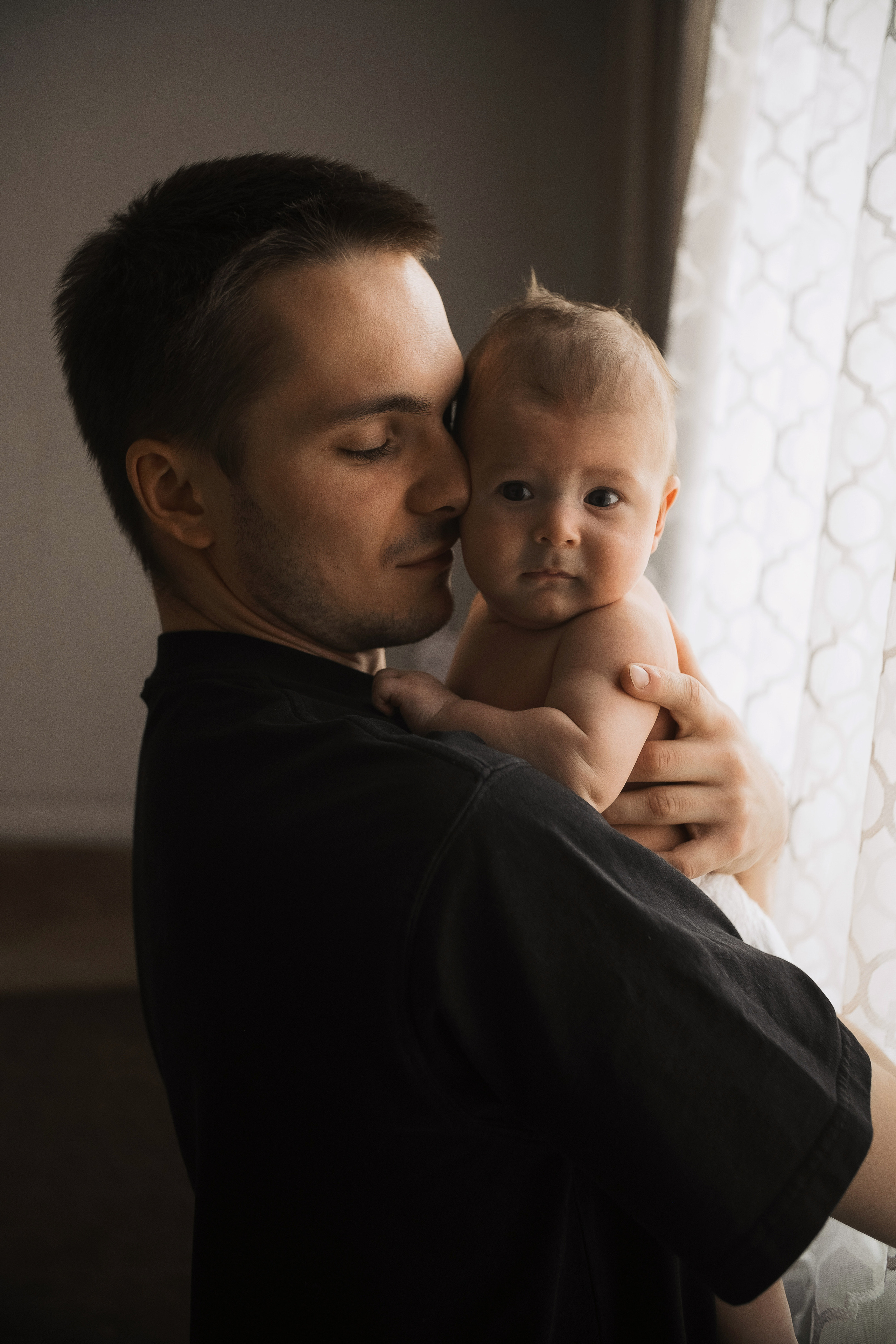 Первая домашняя фотосессия малыша 3 месяца. Портретный фотограф в Москве Ольга Акушко