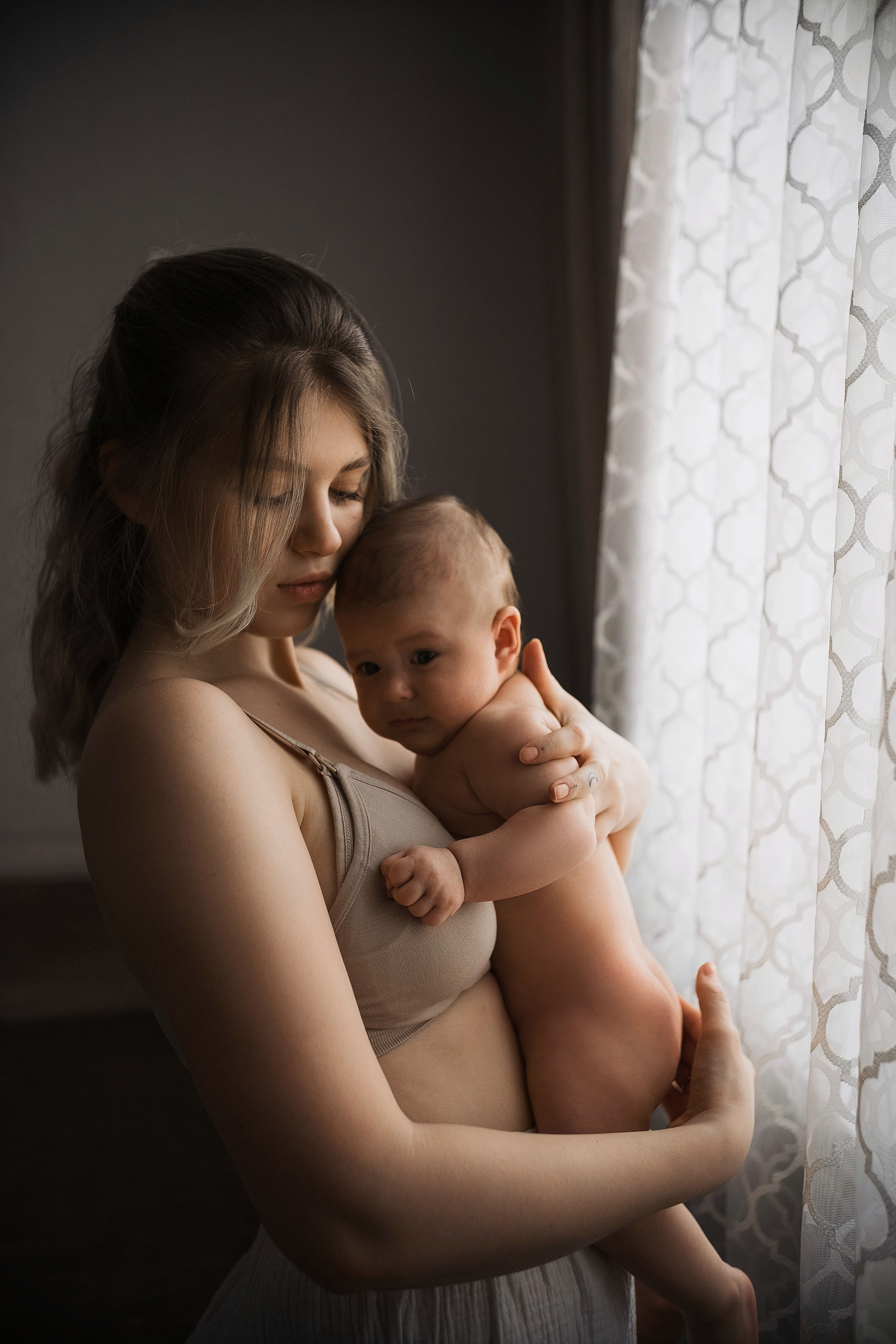 Первая домашняя фотосессия малыша 3 месяца. Портретный фотограф в Москве Ольга Акушко