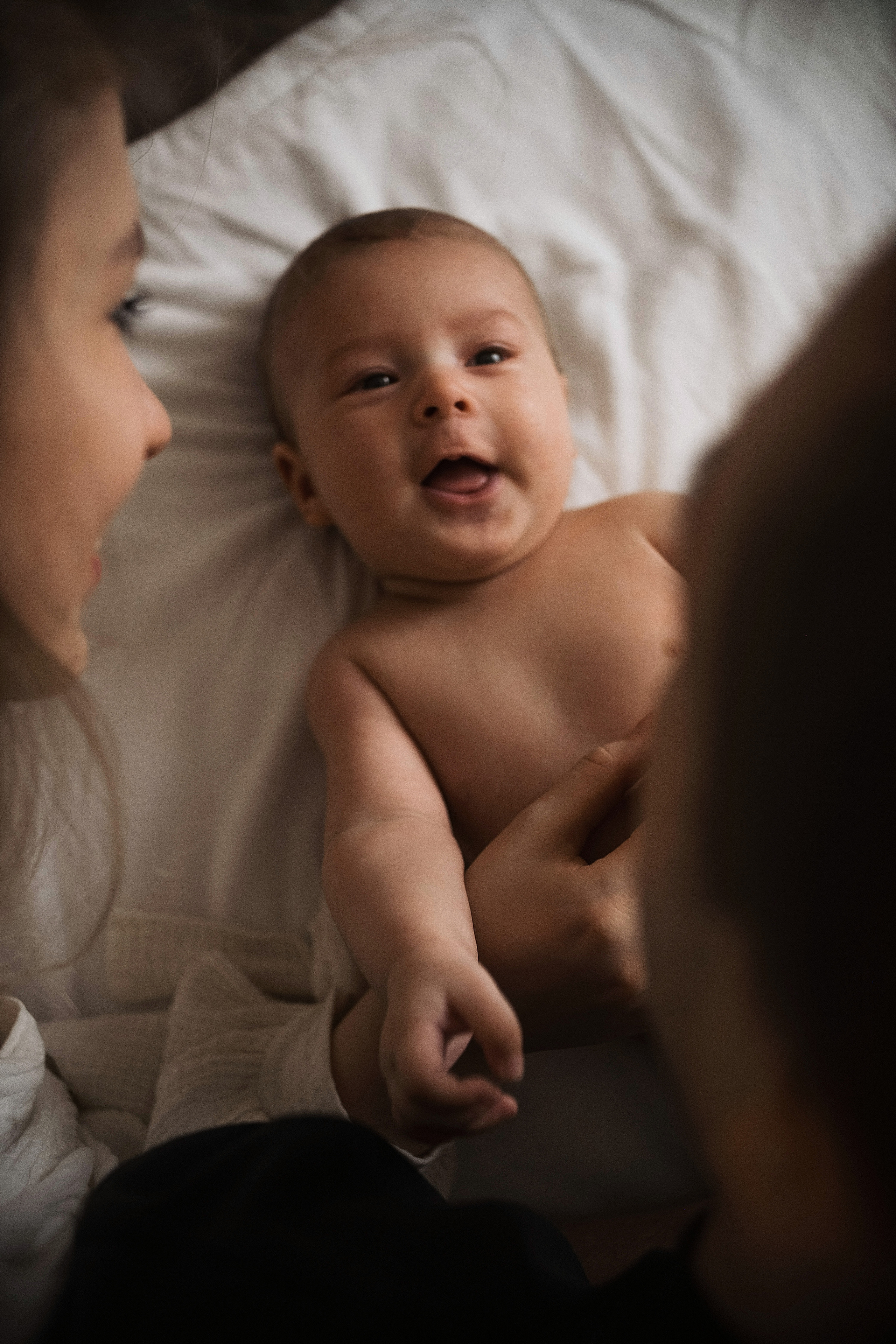 Первая домашняя фотосессия малыша 3 месяца. Портретный фотограф в Москве Ольга Акушко