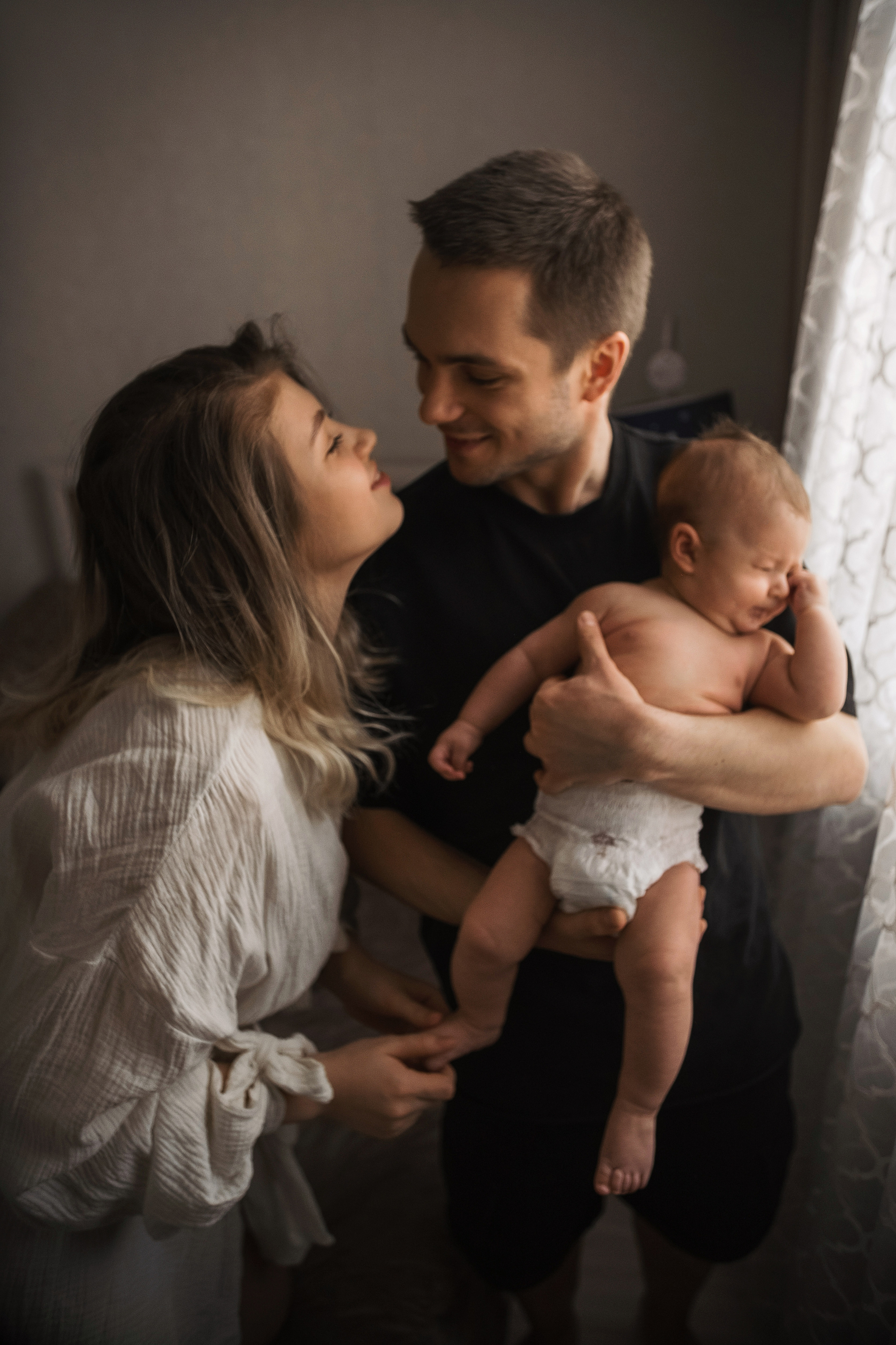 Первая домашняя фотосессия малыша 3 месяца. Портретный фотограф в Москве Ольга Акушко