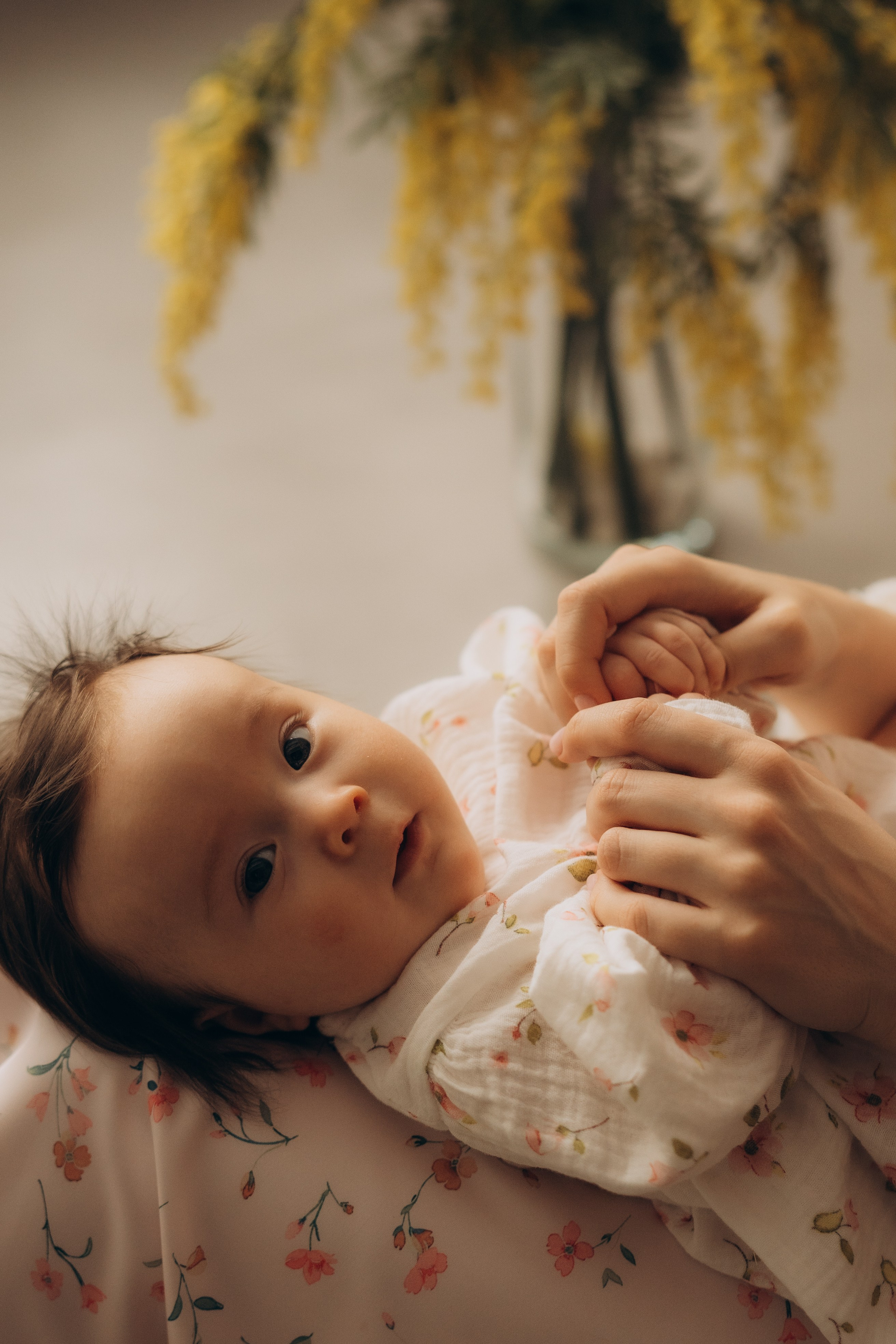 Мама с дочкой и мимозы. Семейный фотограф в Казани