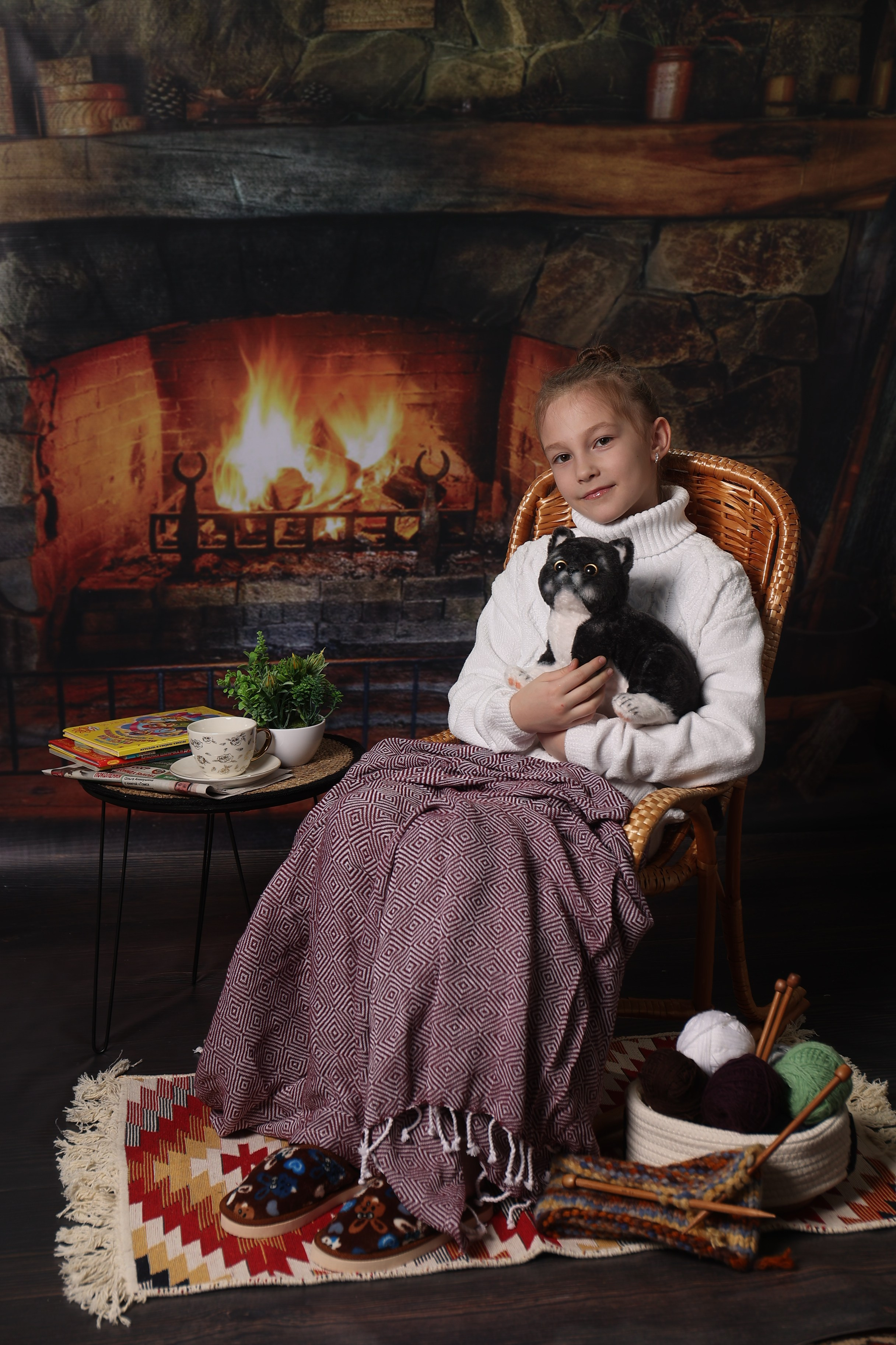 У камина. Детская выездная фотостудия