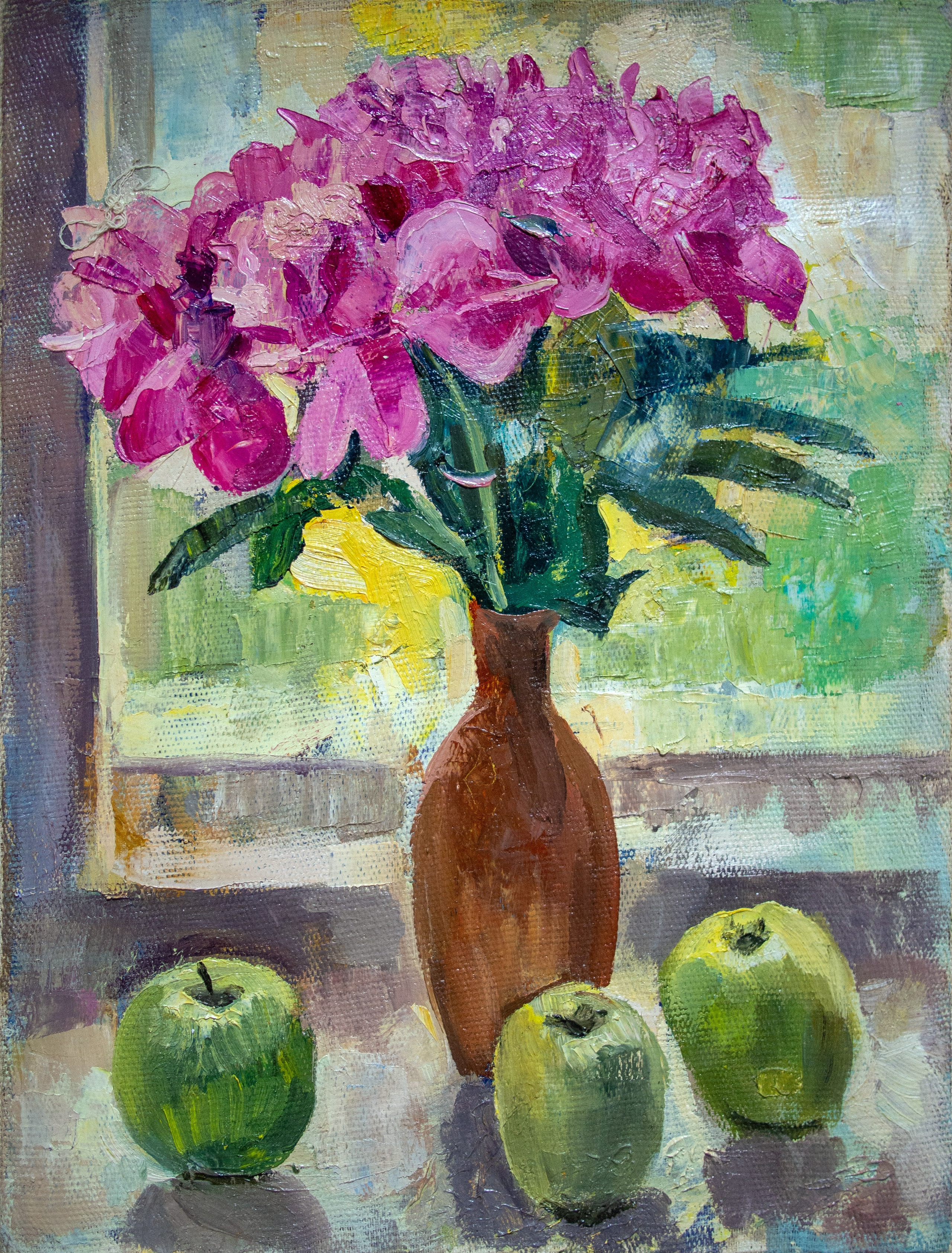 Картина с пионами