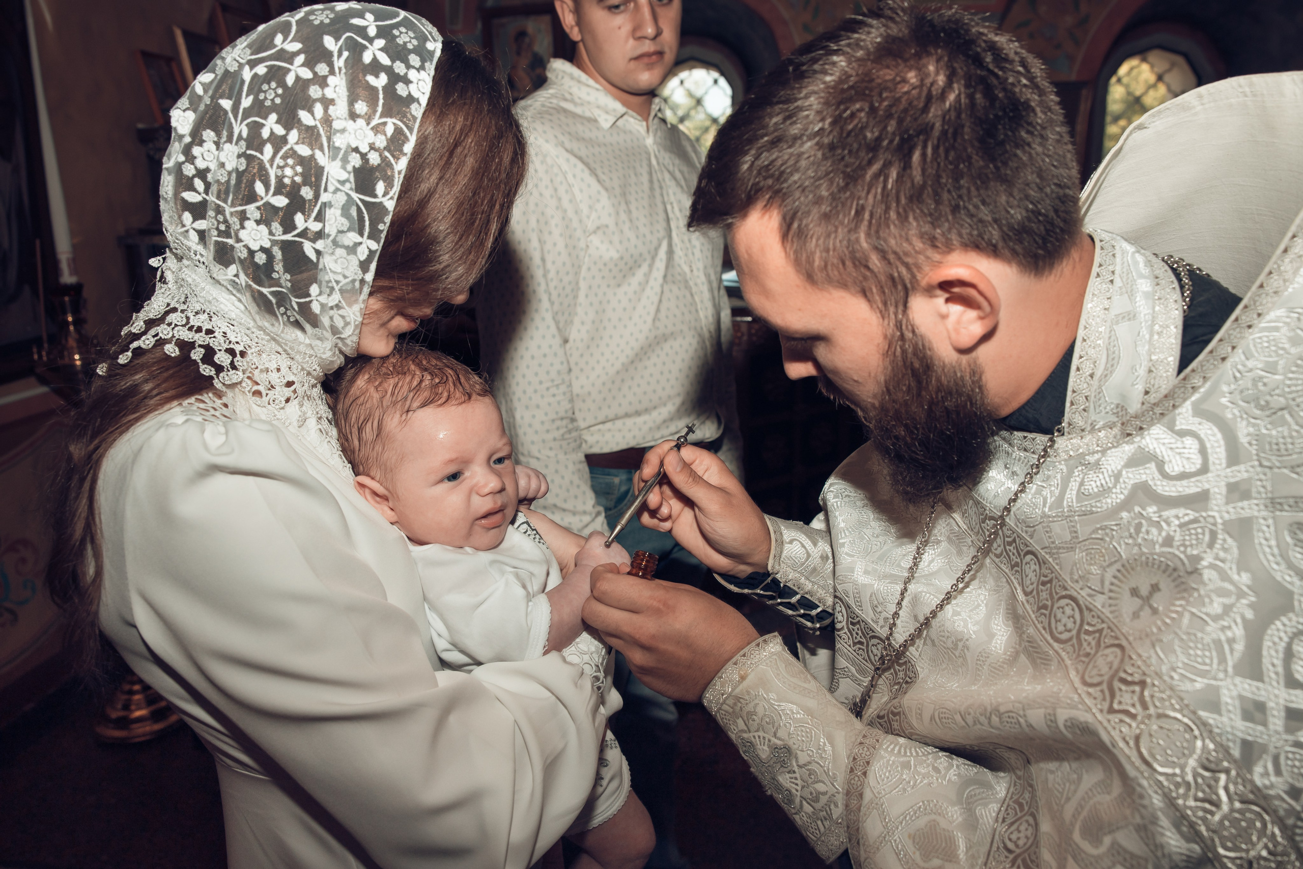 Таинство Крещения Матвея. Спасо-Преображенский храм (Спаса на Яру). Семейный фотограф в Рязани и Рязанской области