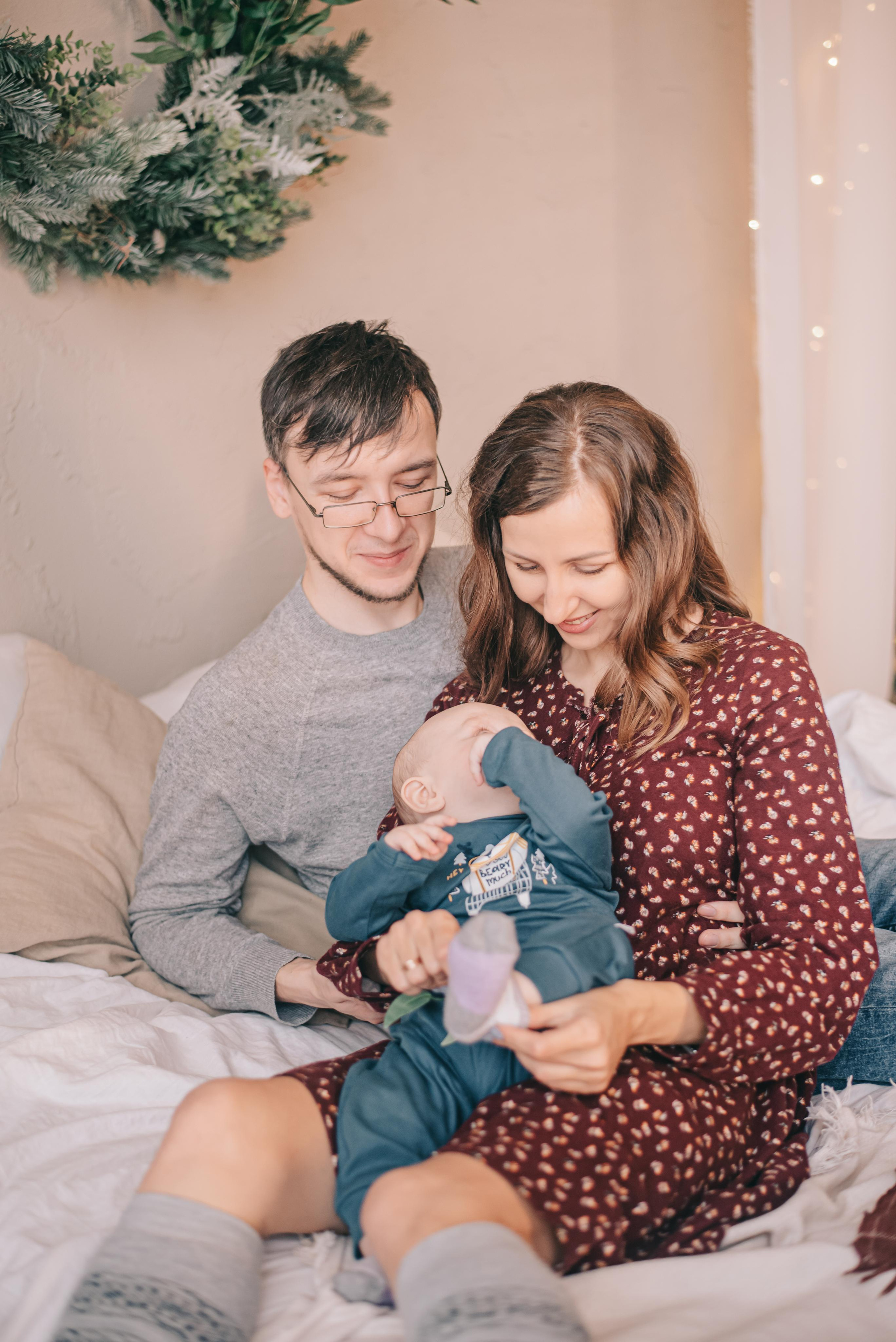 Семейная новогодняя фотосъемка Васильевых. Фотограф в Краснодаре Зеленкина Дарья