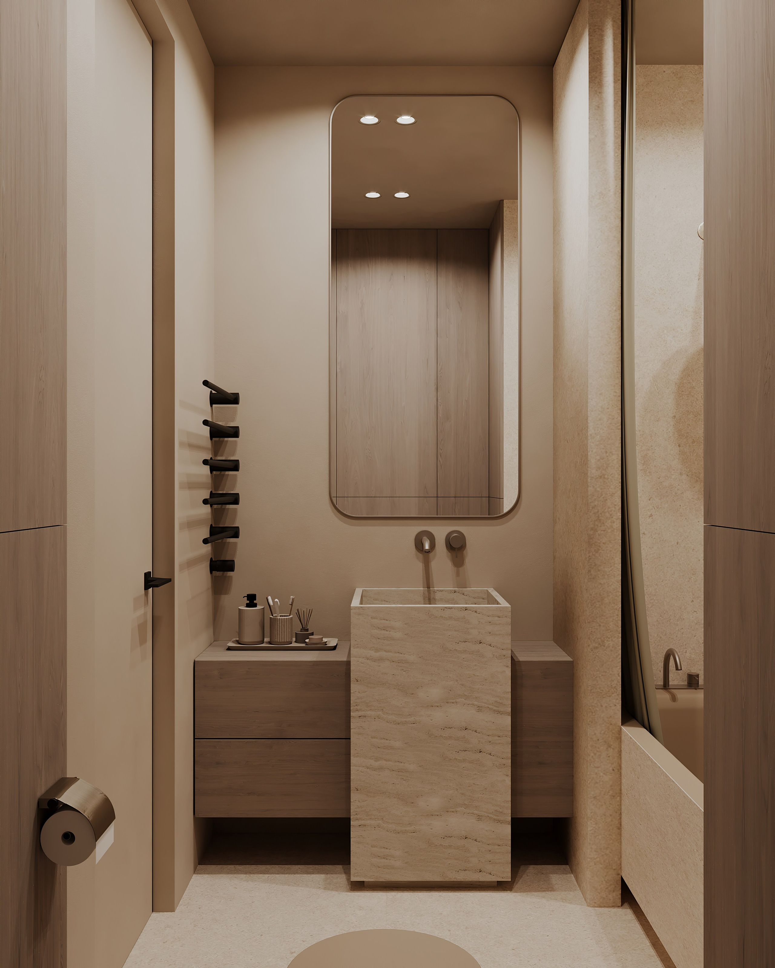 Санузел при кабинете. Визуализатор Векшина Елена