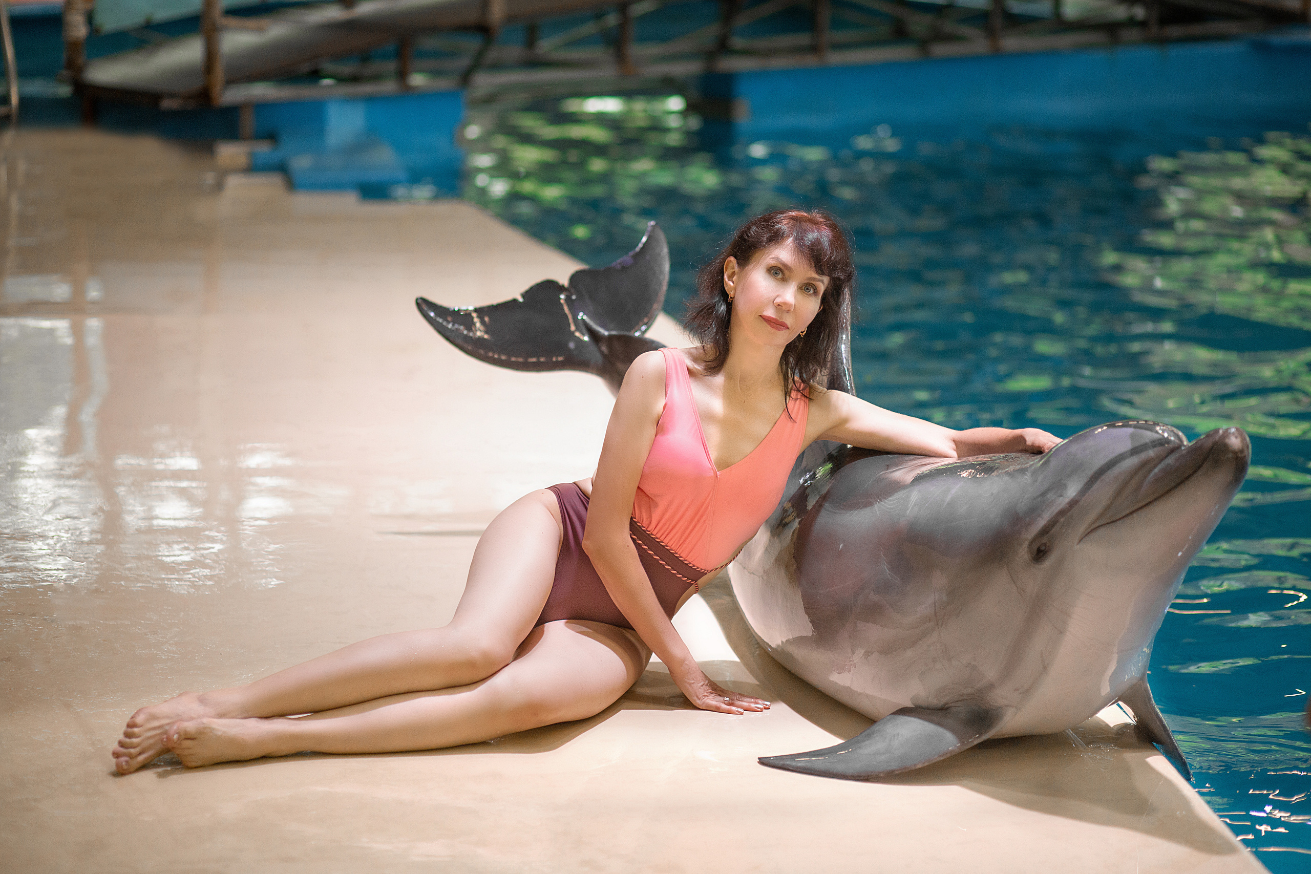 Фотосессия Елены с дельфинами. Фотосессия с лошадьми в Нижнем Новгороде