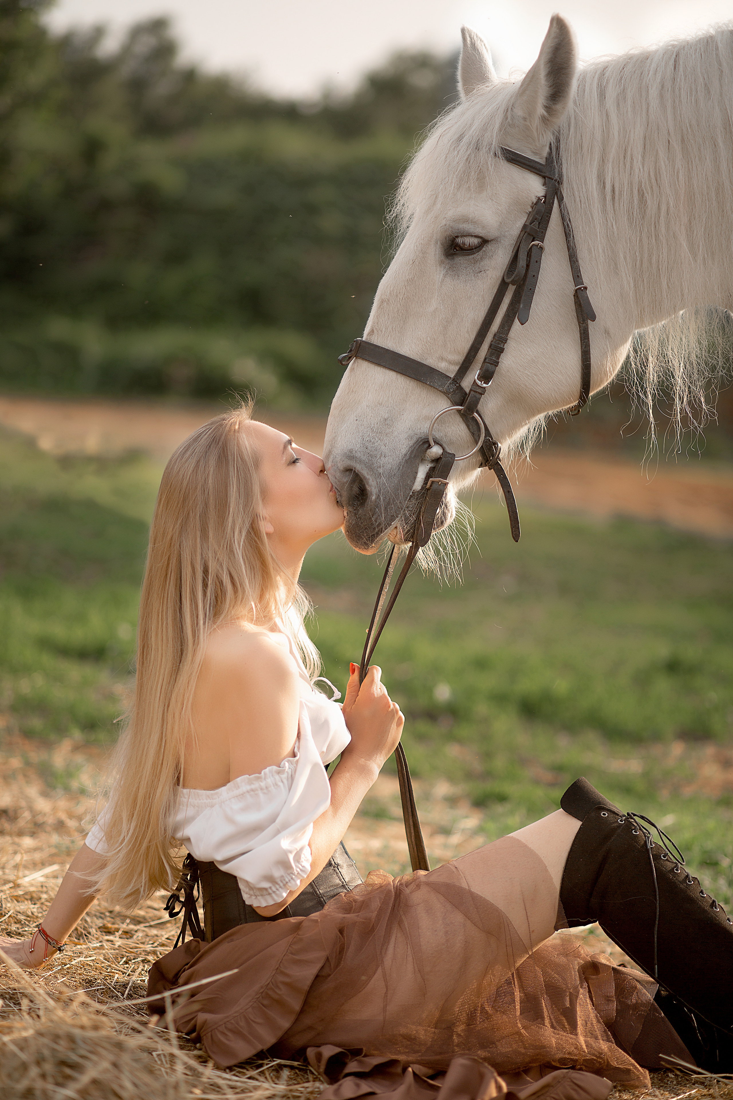 Вера и Воробей. Фотосессия с лошадьми в Нижнем Новгороде
