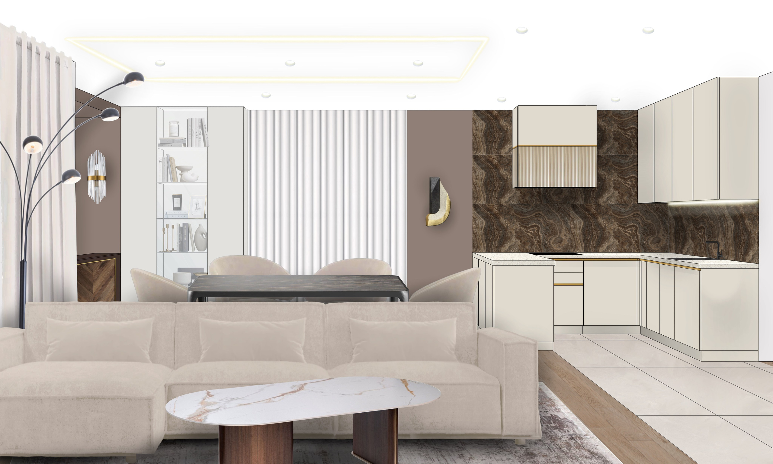 Квартира (дизайнер Елена Яушкина). Дизайн интерьеров по всему миру