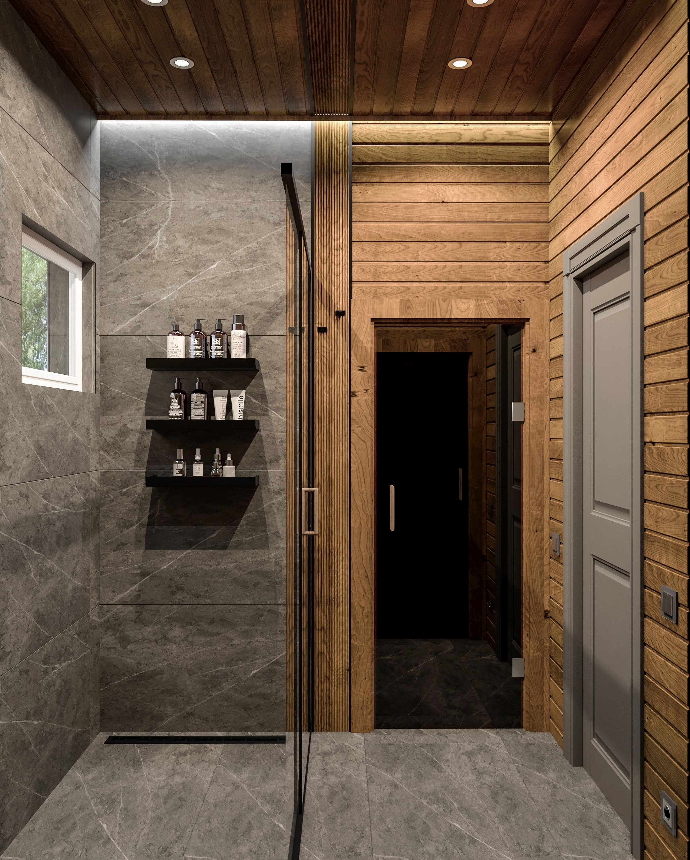 Банный комплекс в КП «Киварин ручей». Дизайнер интерьера в Санкт-Петербурге Ольга Рытаровская