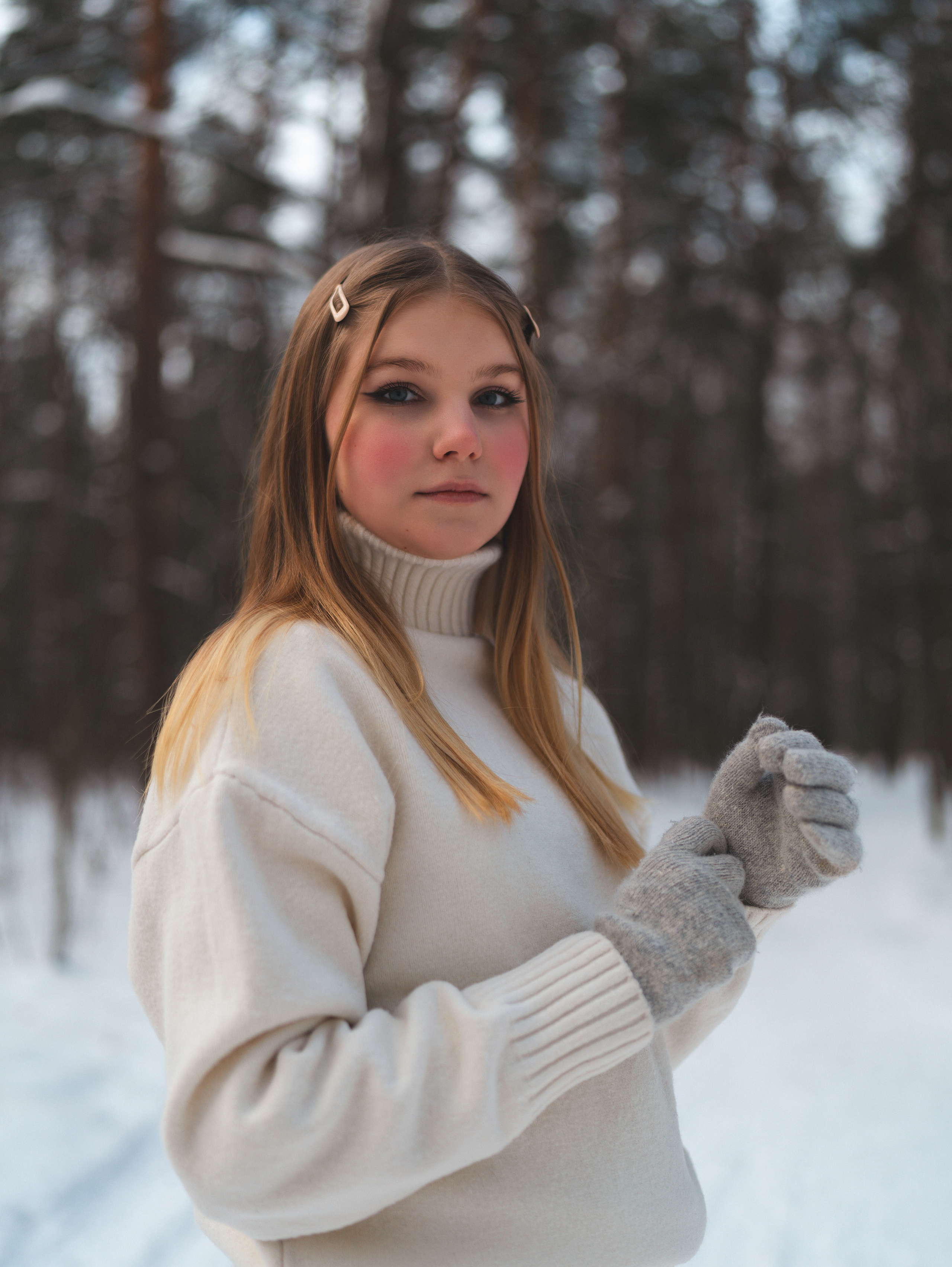 Прогулка в зимнем лесу. Свадебный фотограф в Москве Кристина Чехова