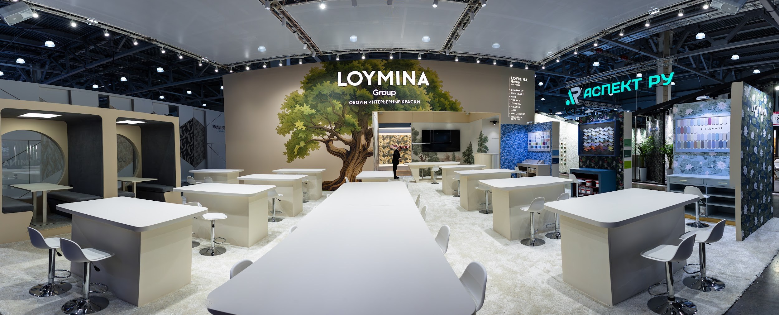 LOYMINA Group на 30-й юбилейной Международной строительно-интерьерной выставке MosBuild 2025. L. Deco интерьерный салон. Краски/обои/лепной декор