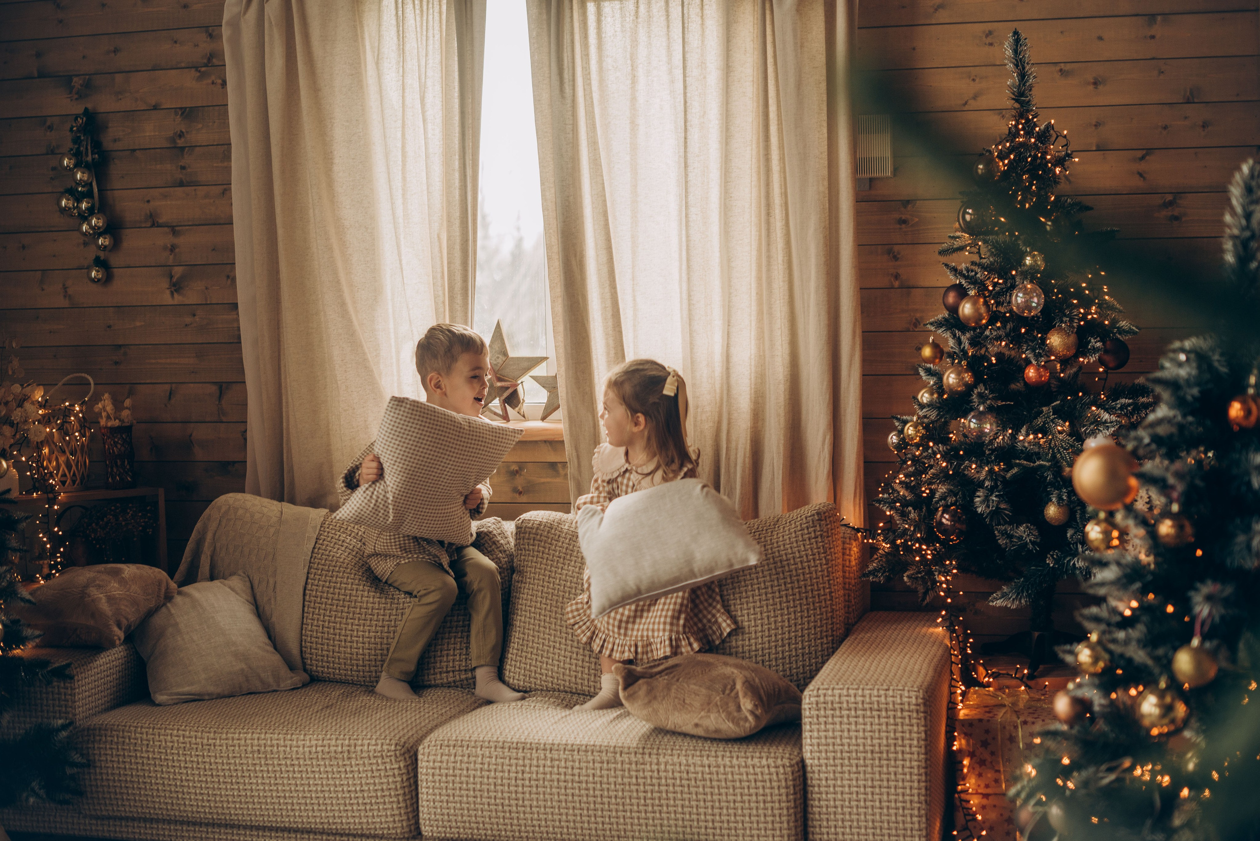 Семейная новогодняя фотосессия в студии. Семейный фотограф в Домодедово и Москве Елена Пичугина