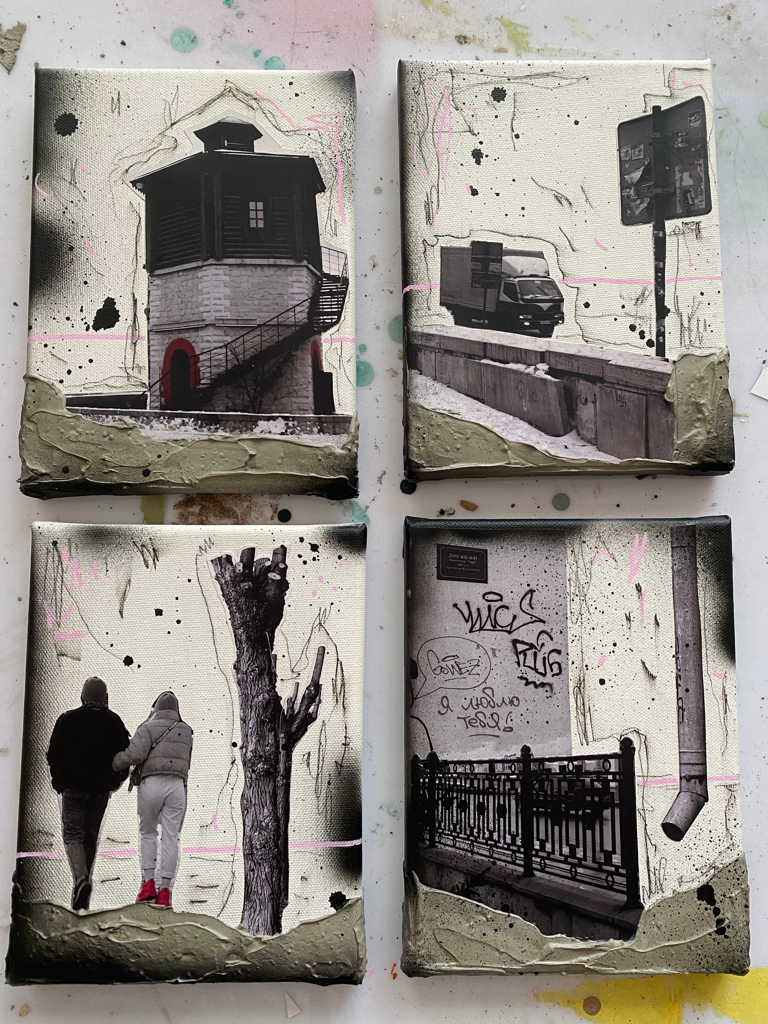 Drawings, collages. Artist Anna Snegina Художница Анна Снегина