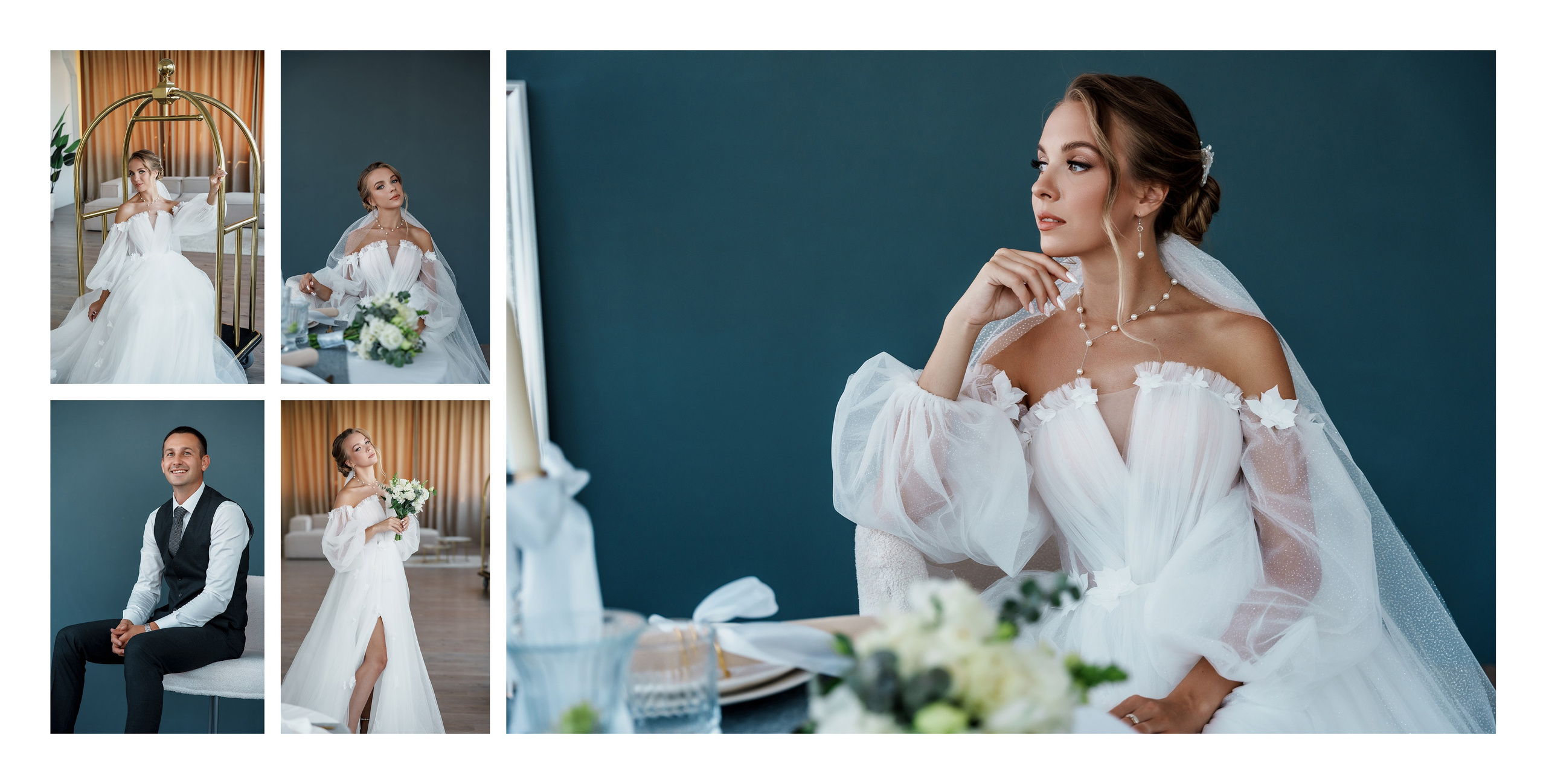 невеста встудии. жених в студии