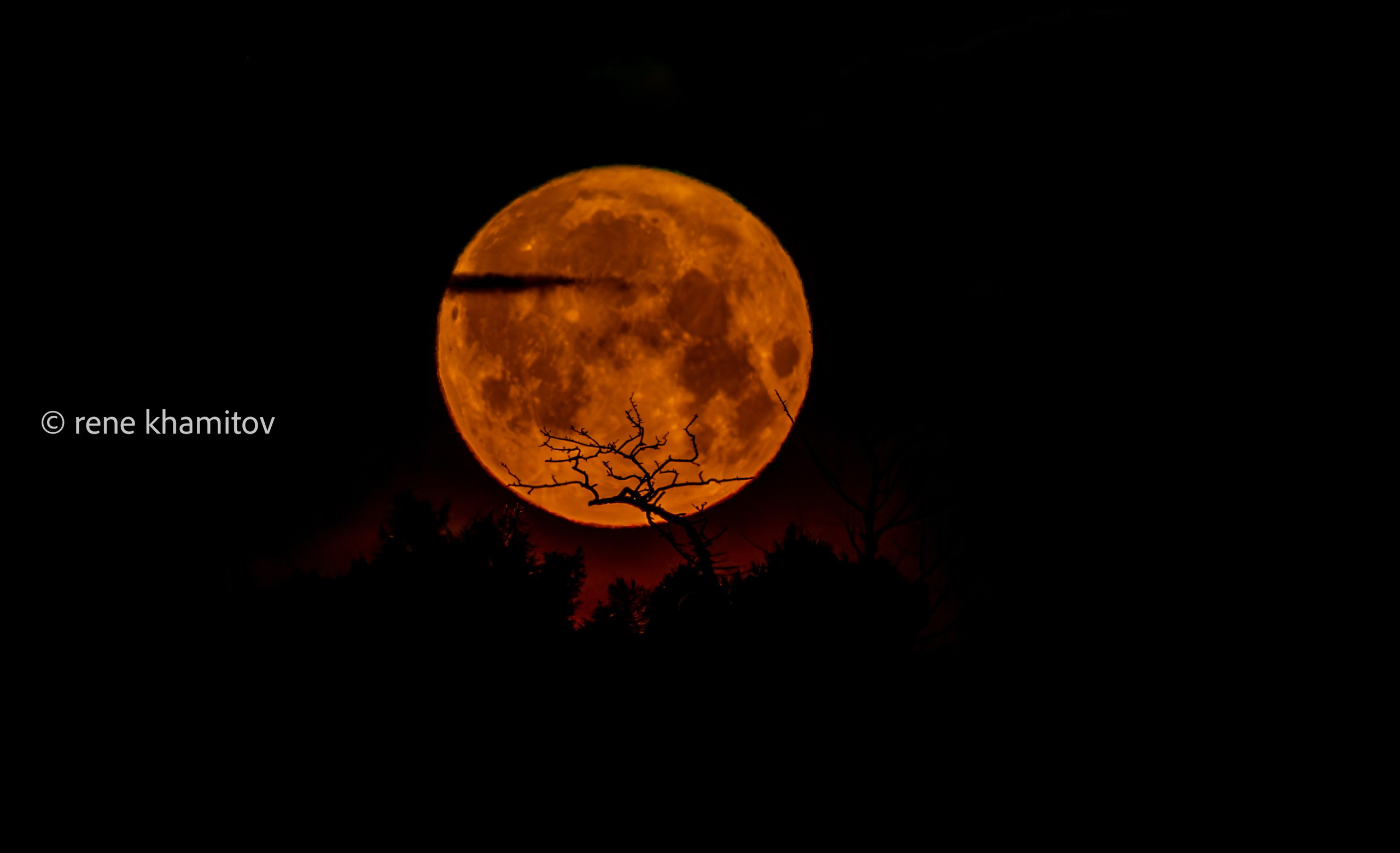 Rising moon over my village. Pictures of Rene Khamitov