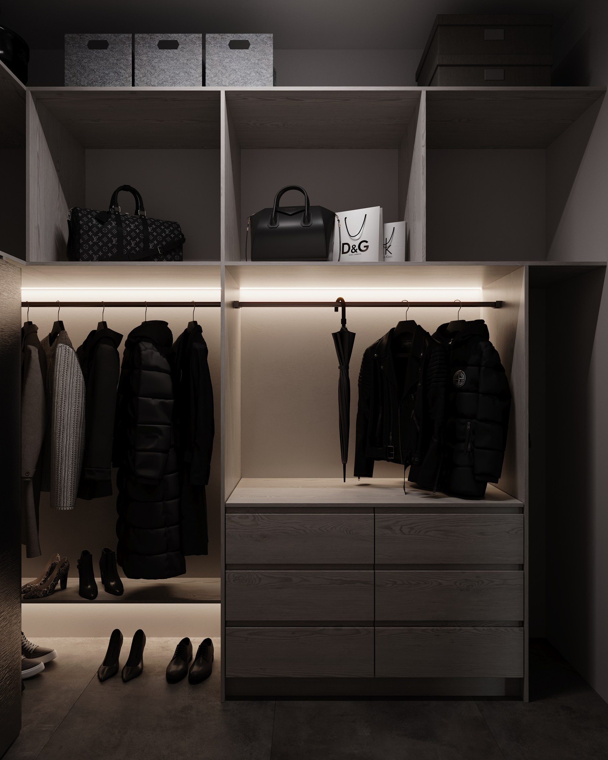 Квартира / 2023. 3D-сцены интерьеров в 3ds Мах: сборка по ТЗ для визуализаторов