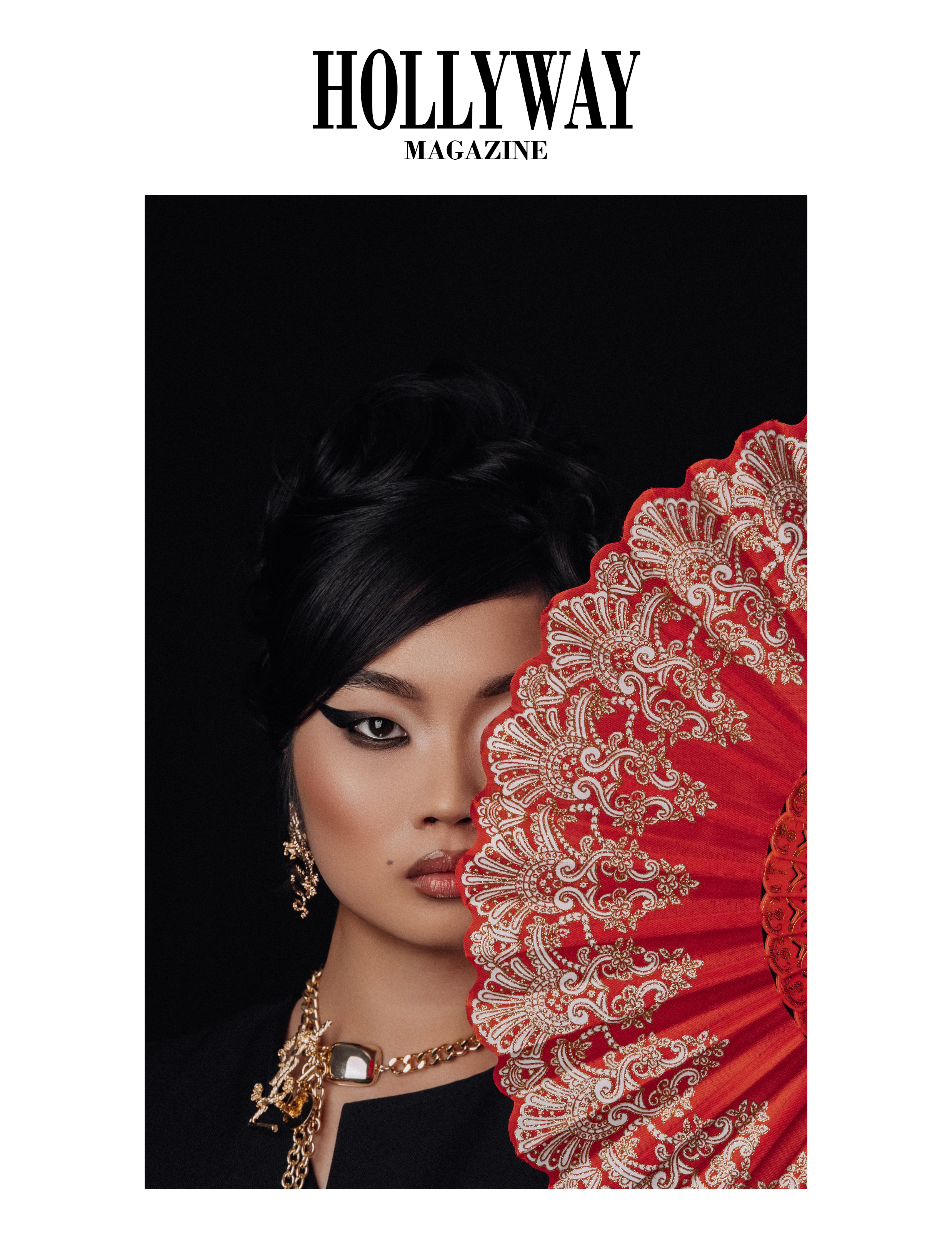 фотосессия с веером в японском журнале