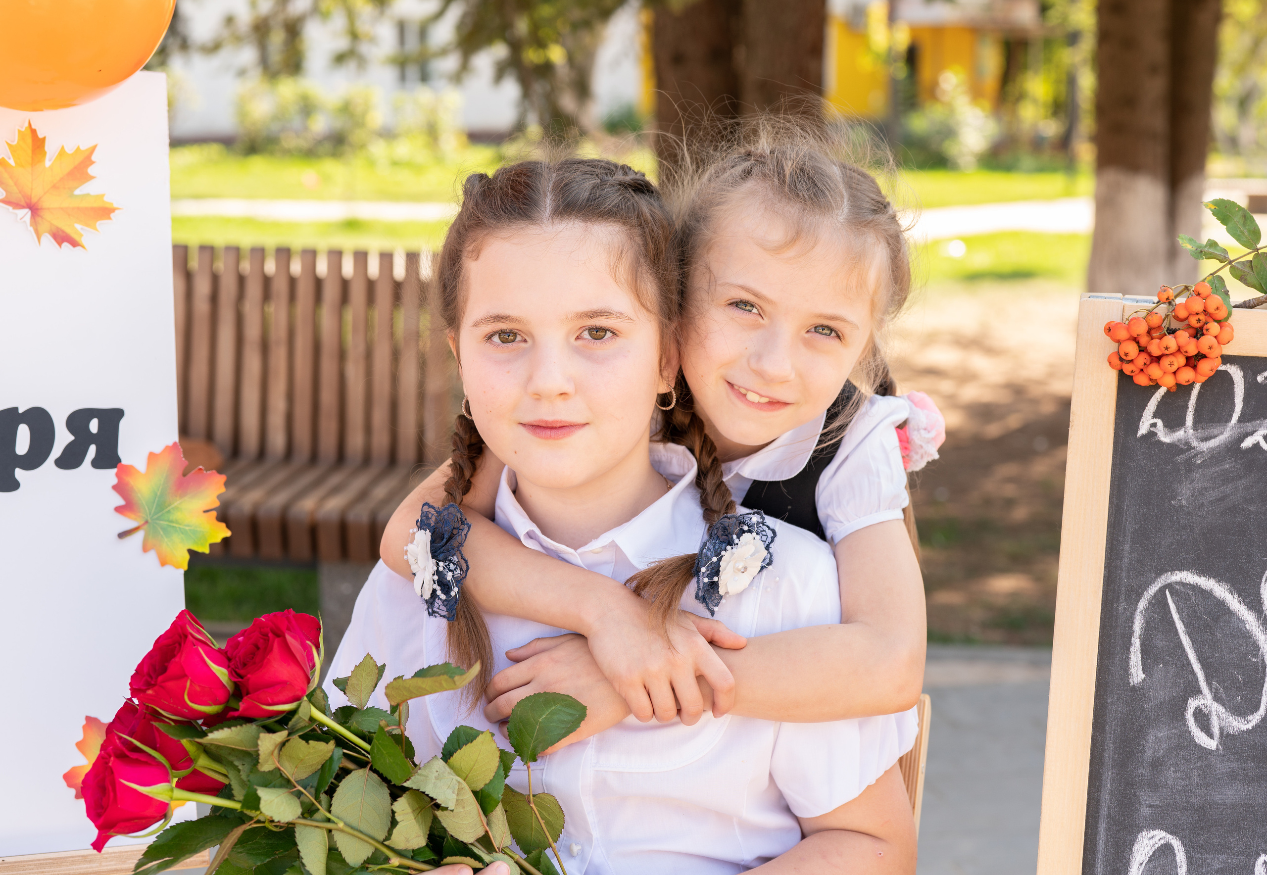 Фотопроект «Здравствуй, школа!» Люба с дочками. Семейный и детский фотограф Тула Ясногорск Тульская область Надежда Кукушкина