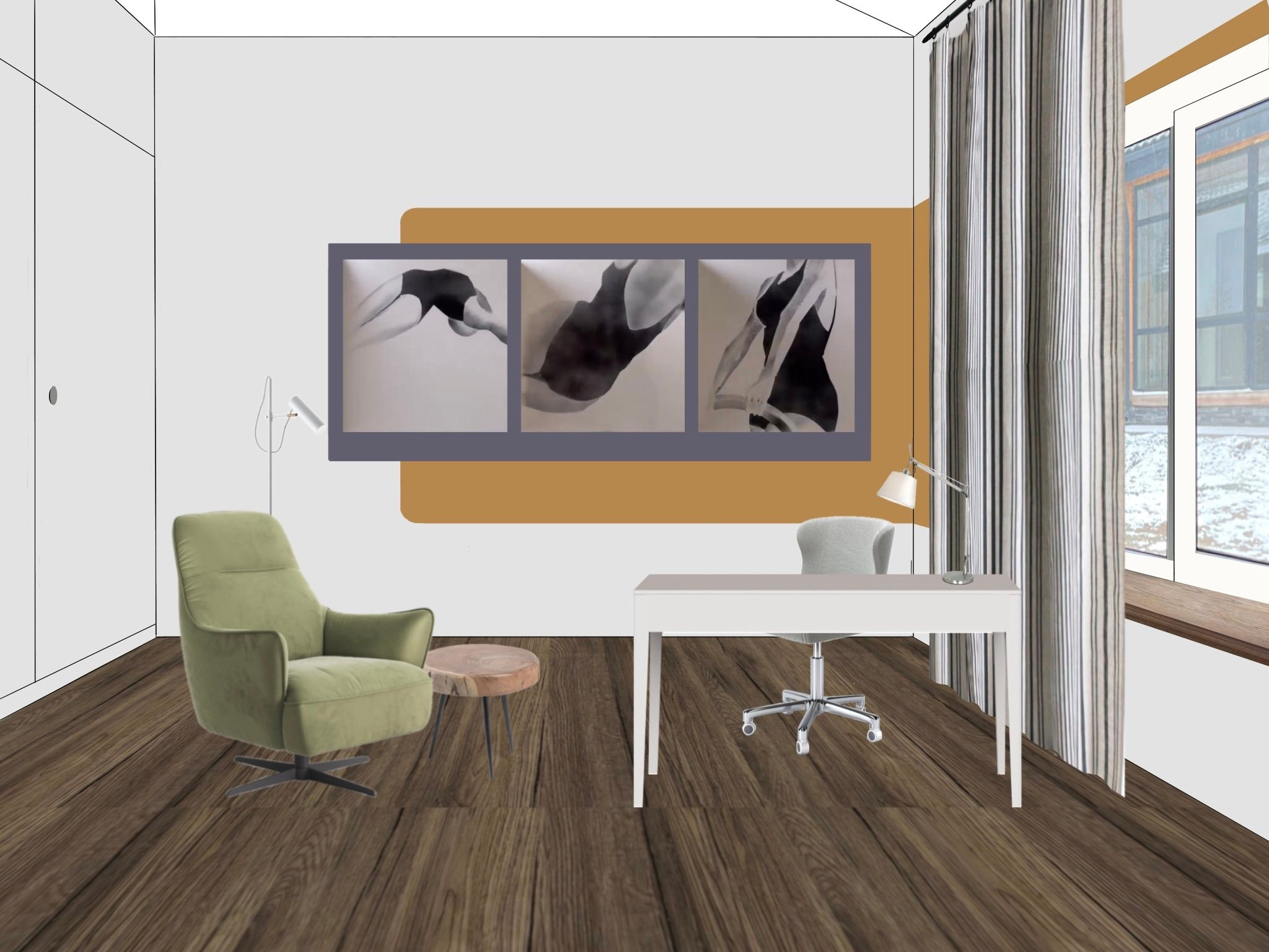 Дом в КП «Жульверн» (эскизная визуализация). Дизайнер интерьера Квасова Вероника