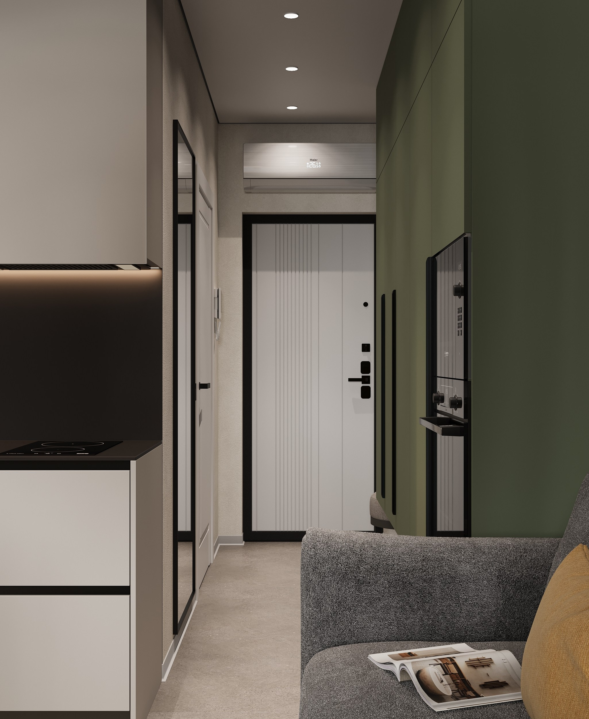 Студия 28 м². 3D визуализация
